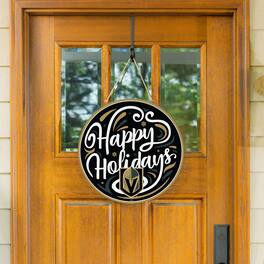 Evergreen Enterprises - Vegas Golden Knights 18" Happy Holidays Wooden Round Door Sign - Multicolor
