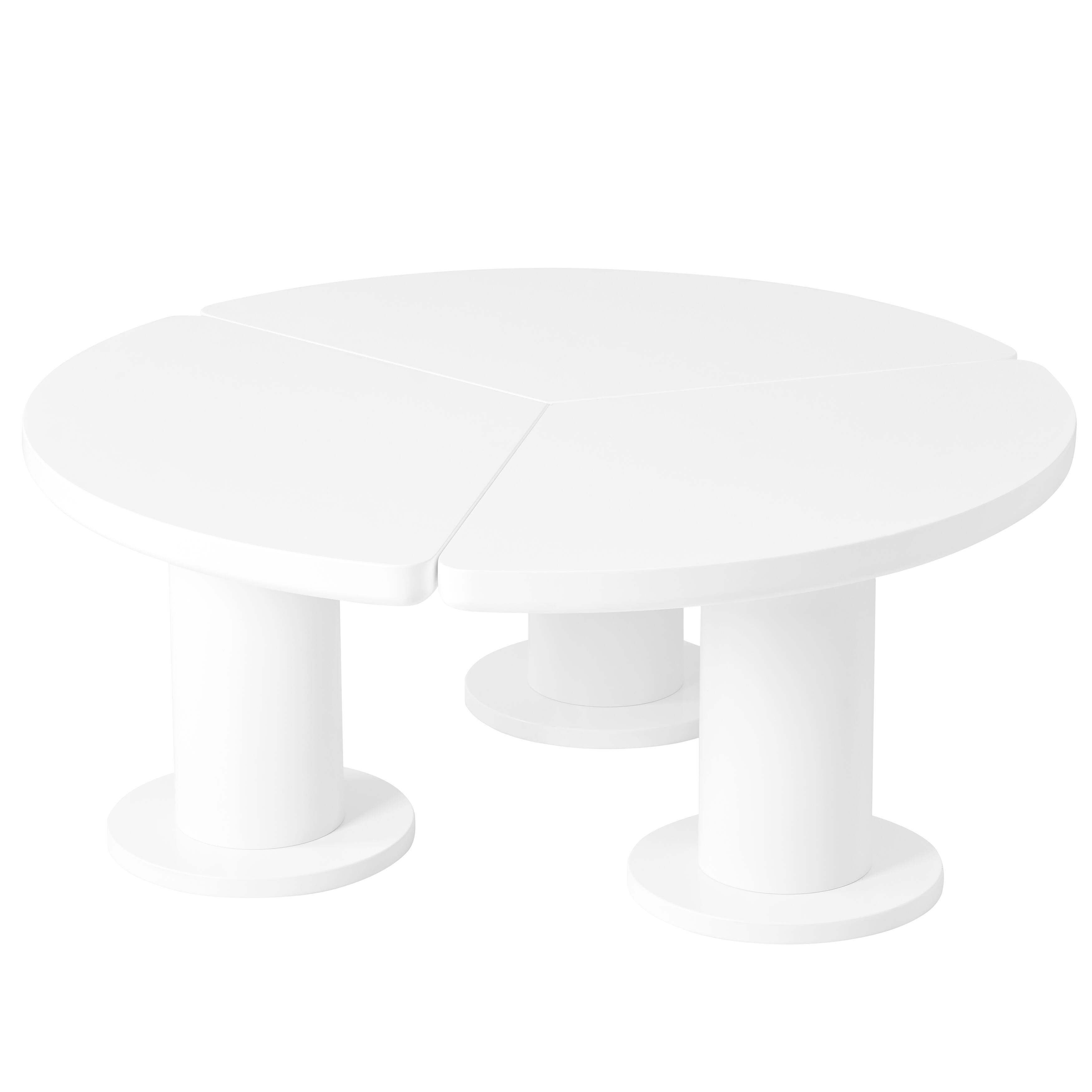 Alt View 5. Tiramisubest - 39.4" Round Petal-Shaped Coffee Table with 3 Thick Legs,Minimalist Irregular End Table with Sleek Round Edges,White - White.