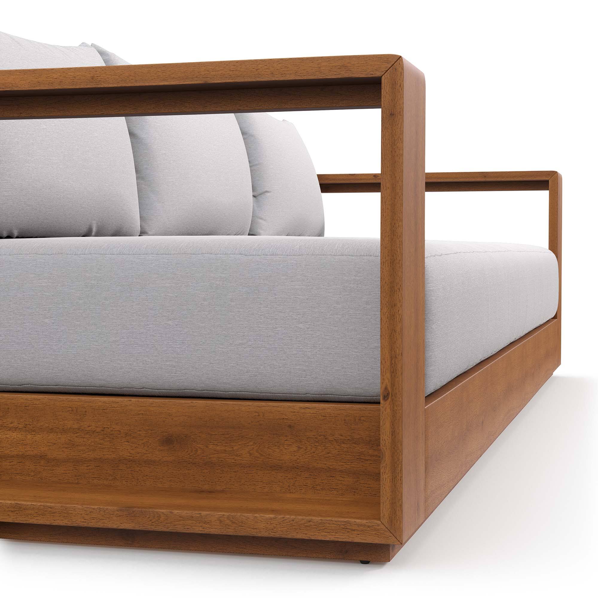 Alt View 6. Modway - Tahoe Outdoor Patio Acacia Wood Sofa by Modway - Natural Light Gray.