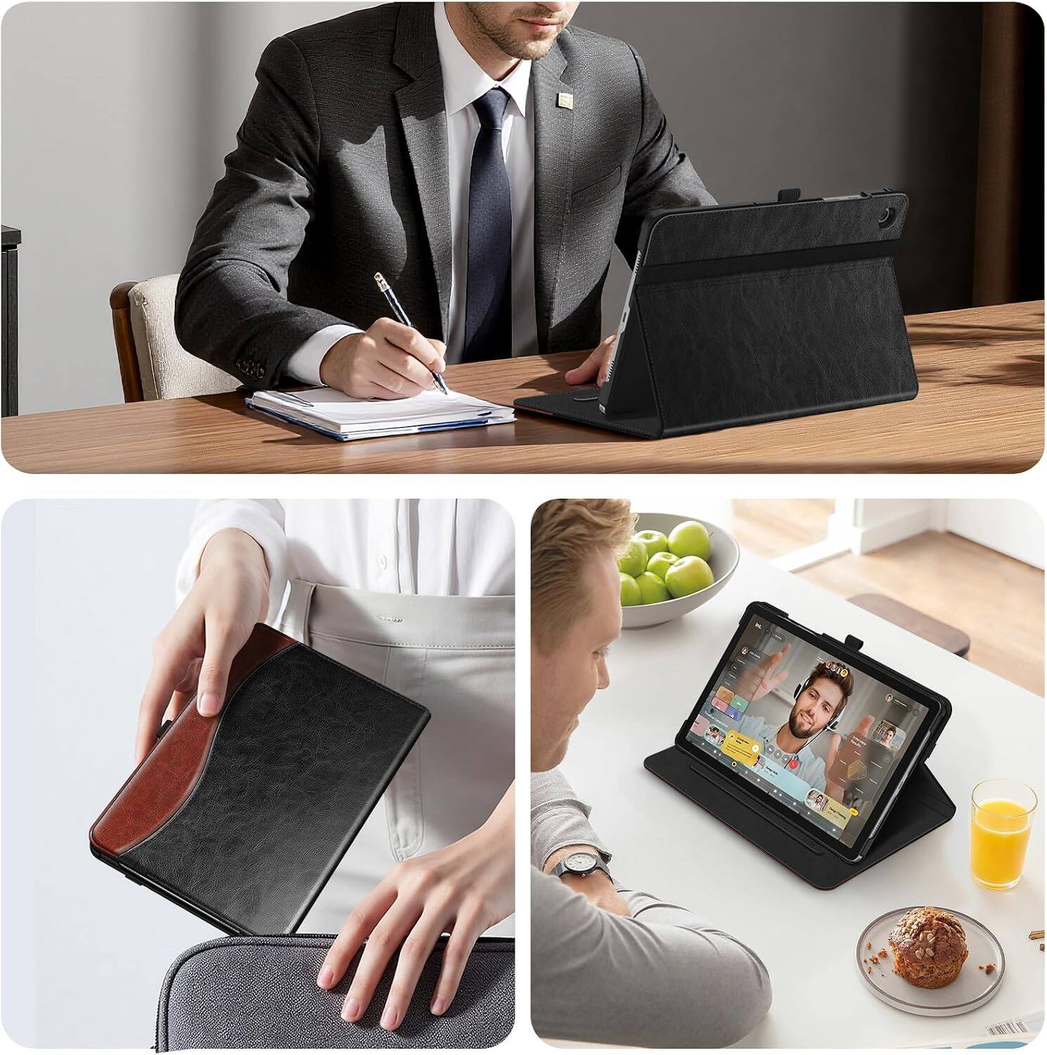 Alt View 2. Fintie - Multi-Angle Viewing Case for Samsung Galaxy Tab A11+ / Tab A9+ 11 Inch, With Front Card Pocket, Vegan Leather Exterior - Dual Color.