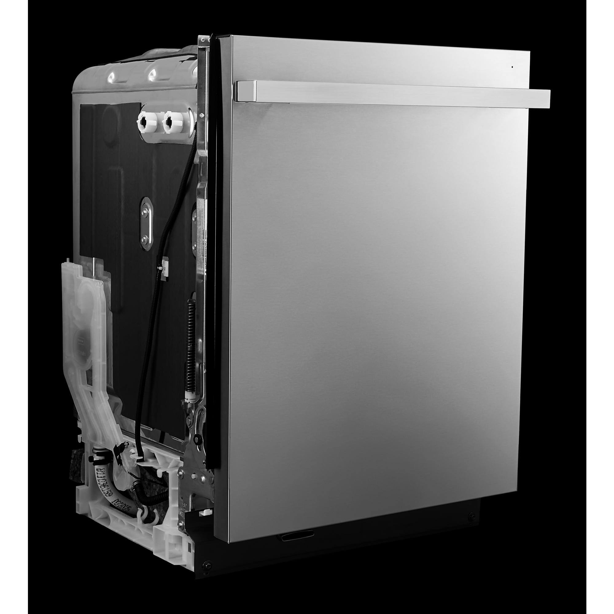 Angle. JennAir - 24" Top Control Built-In Dishwasher with Precise Fit 3rd Rack for Cutlery with Plasma Coating, 39 dBA - Stainless Steel.