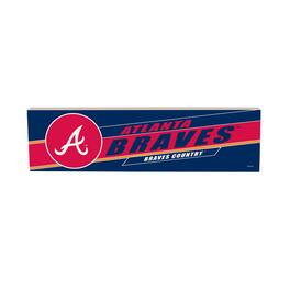 Evergreen Enterprises - Atlanta Braves 5" x 18" Shadow Logo Wood Mantle Sign - Multicolor