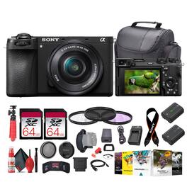 Sony - a6700 Mirrorless Vlogger Camera With 16-50mm Lens + 2 x 64GB Cards + More - Bundle