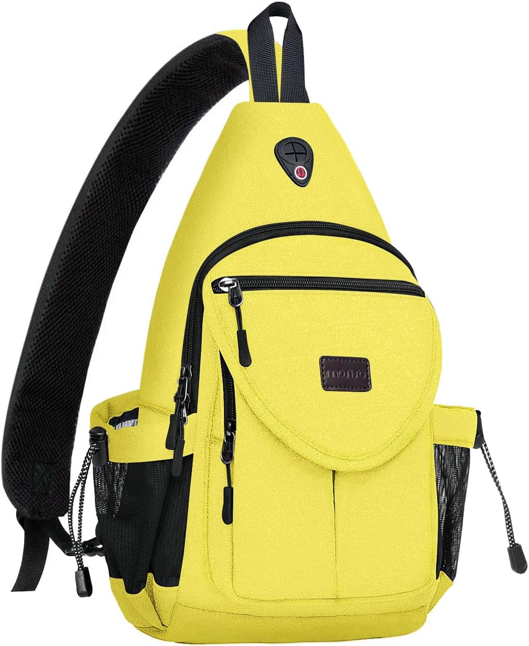 mosiso - Sling Backpack Canvas Crossbody Hiking Daypack Bag with Anti-theft Pocket - Yellow