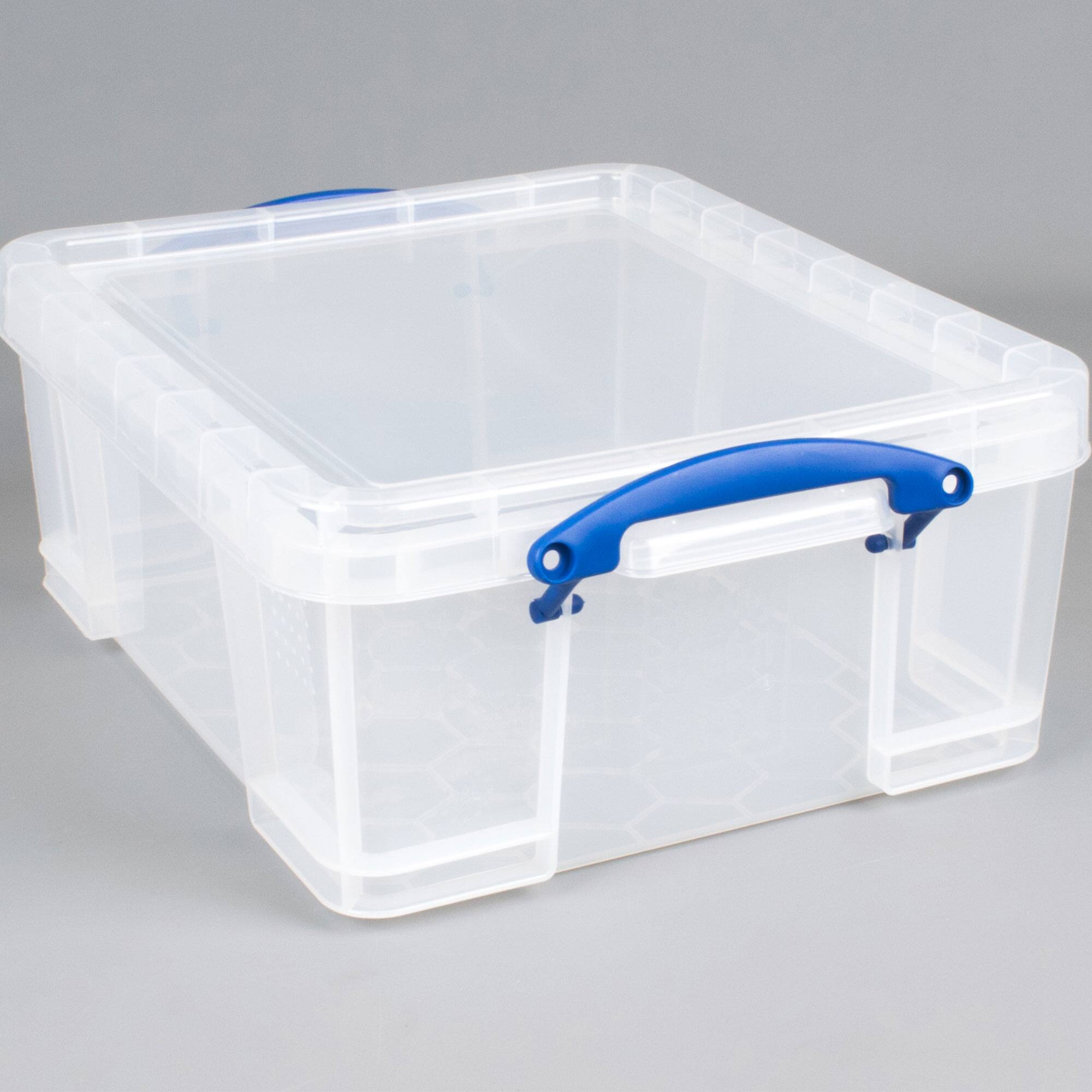 Alt View 3. Really Useful Box - Really Useful Box 17L Storage Container with Lid and Clip Lock Handles, (5 Pack) - Clear.
