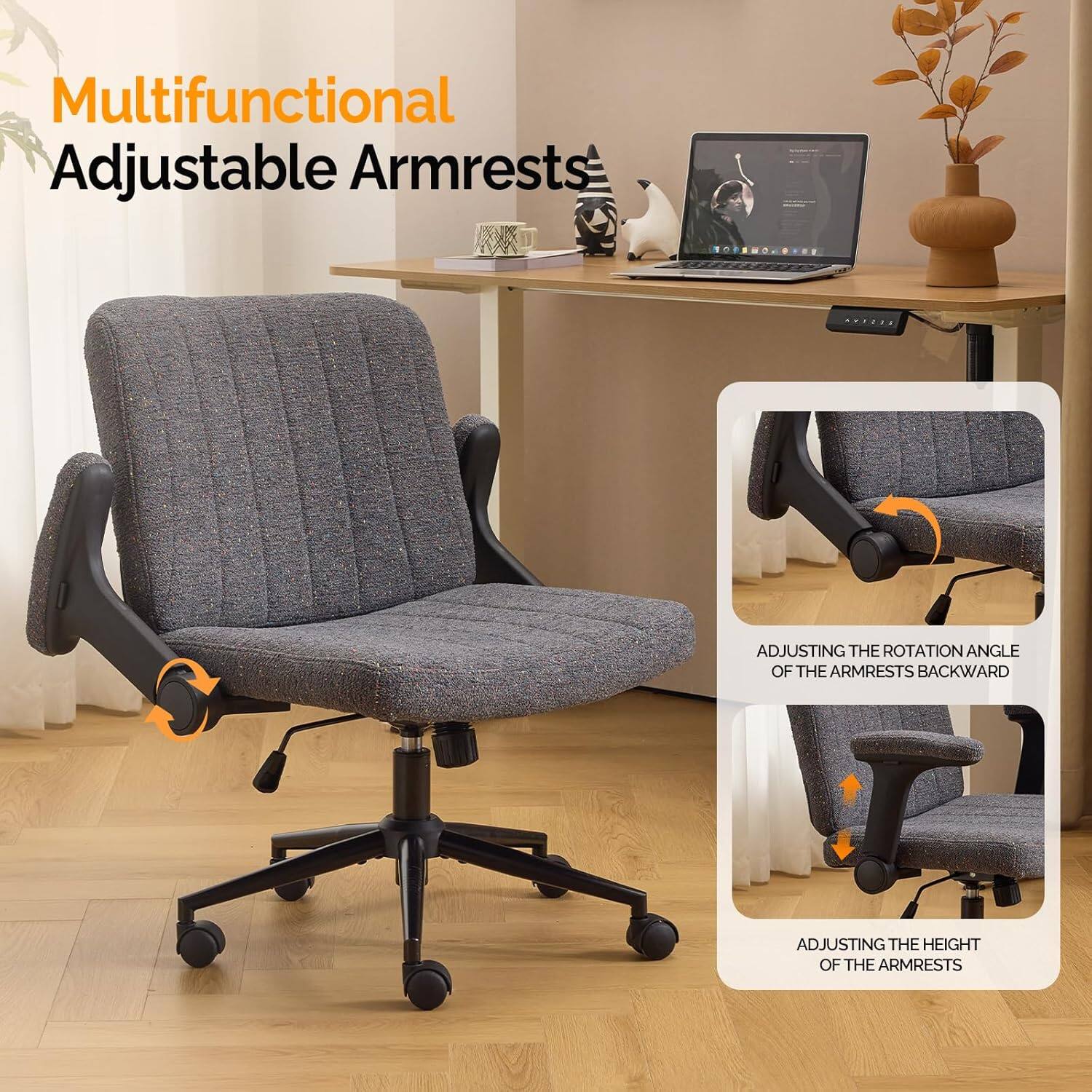 Multifunctional Adjustable Armrests

- Adjusting the Rotation Angle of the Armrests Backward
- Adjusting the Height of the Armrests