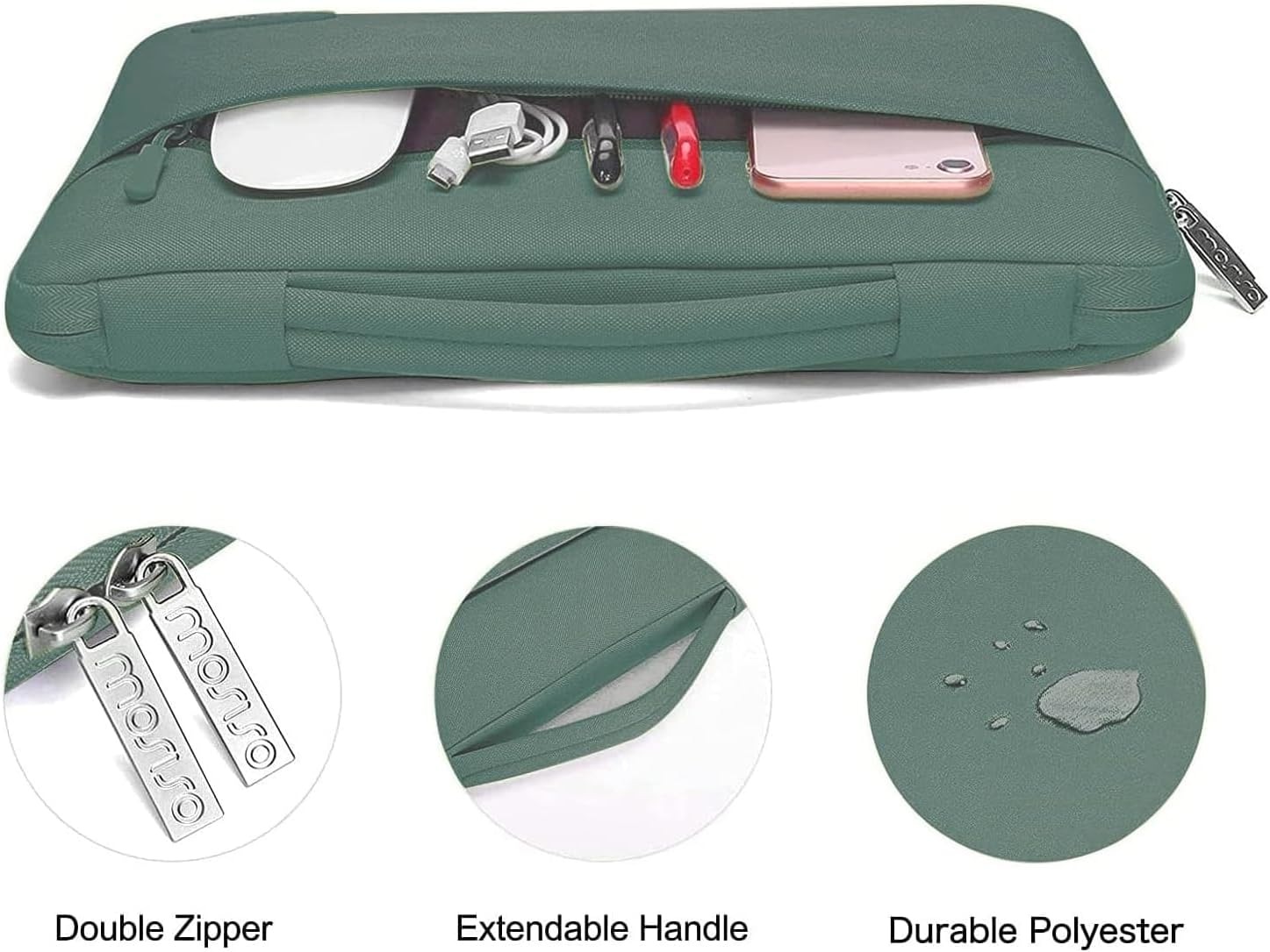 outaC mons monso Double Zipper Extendable Handle Durable Polyester