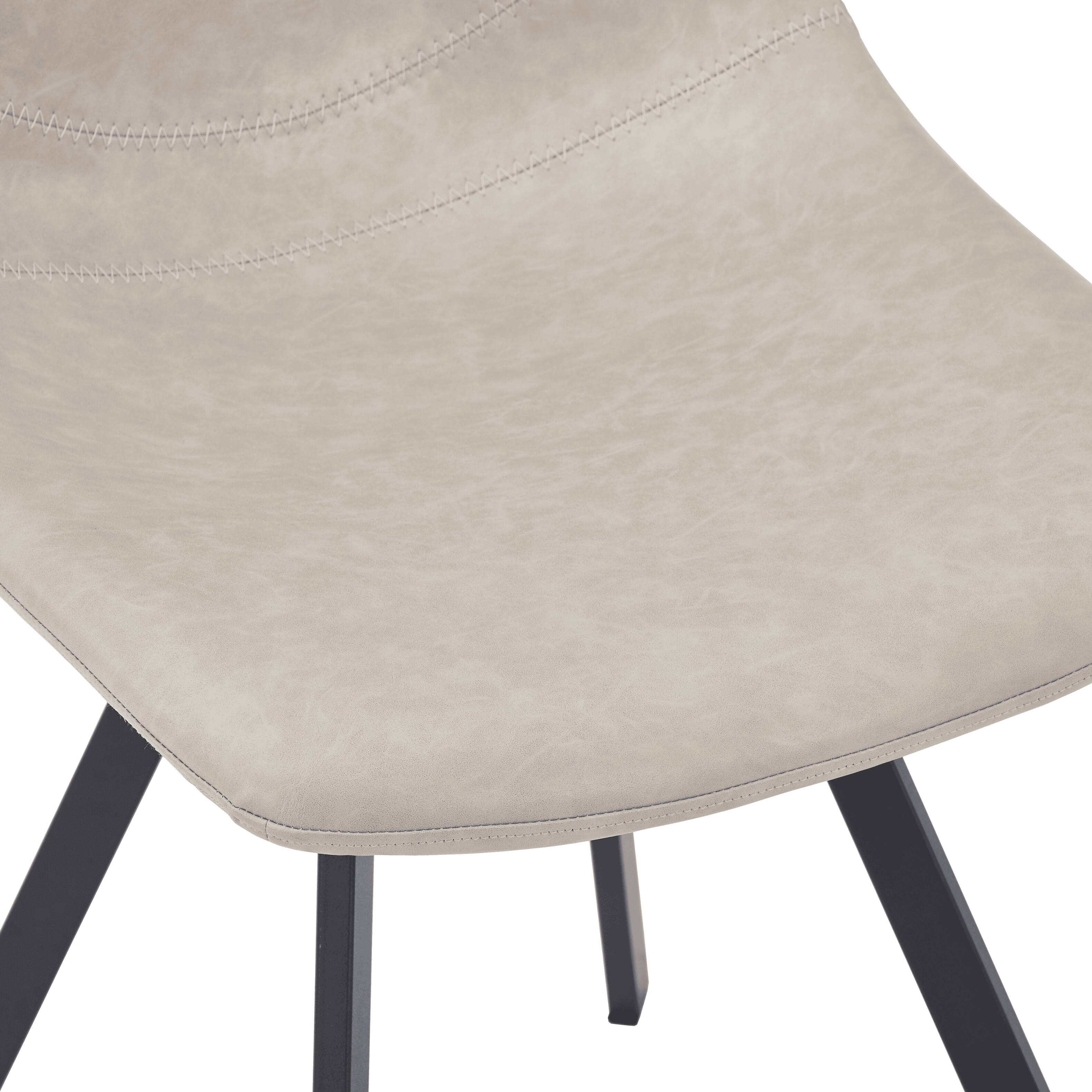 LeisureMod Markley Distressed Leather Dining Chair with Powder Coated ...