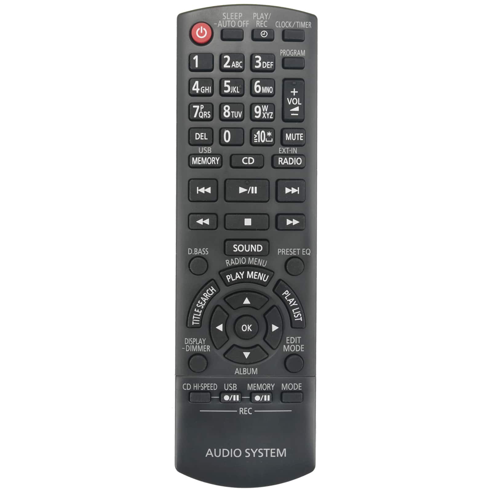 ZdalaMit - Replacement Remote N2QAYB000637 fit for Panasonic Audio System SA-AKX32PH-K SA-AKX32PN-K SA-AKX32PR-K SA-AKX54PH-K - Black