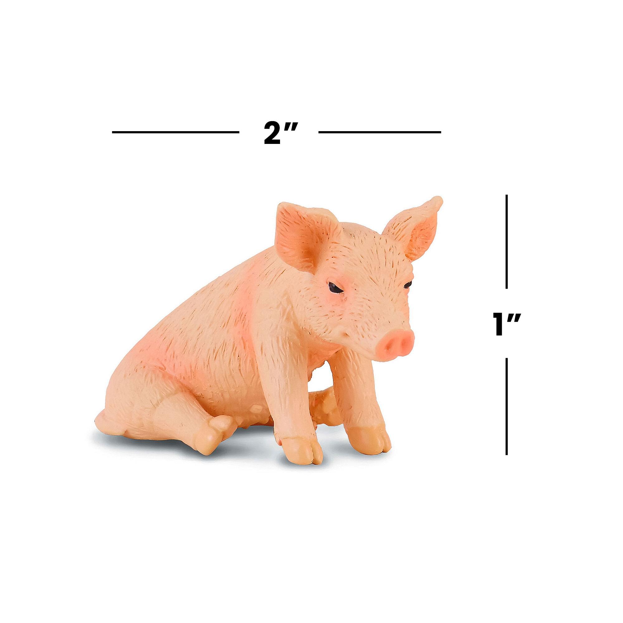 Alt View 2. Breyer Animal Creations - CollectA Farm Life Collection Miniature Figure | Sitting Piglet - Pink.