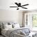 Front. Siljoy - 52 Inch Black Low Profile Flush Mount Ceiling Fan with Ligh and Remote Reversible Dimmable for Bedroom Living Room - Black.