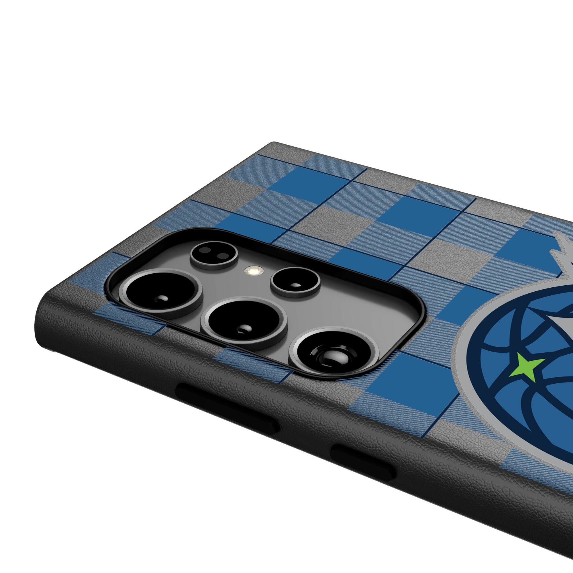 Alt View 3. Keyscaper - Minnesota Lynx Plaid Galaxy Magnetic Bump Case - S25 - Black.
