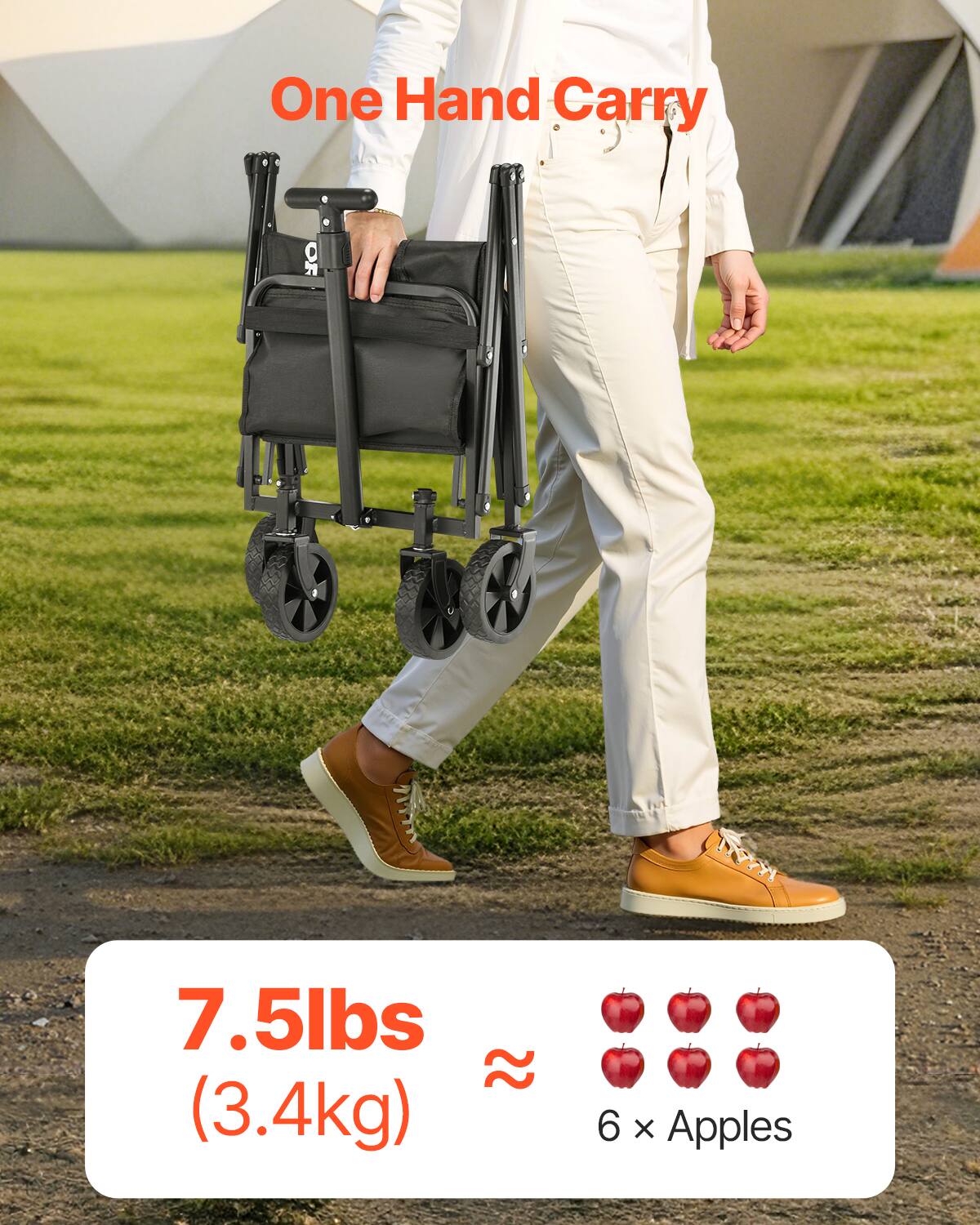 One Hand Carry 7.5lbs (3.4kg) ≈ 6 x Apples