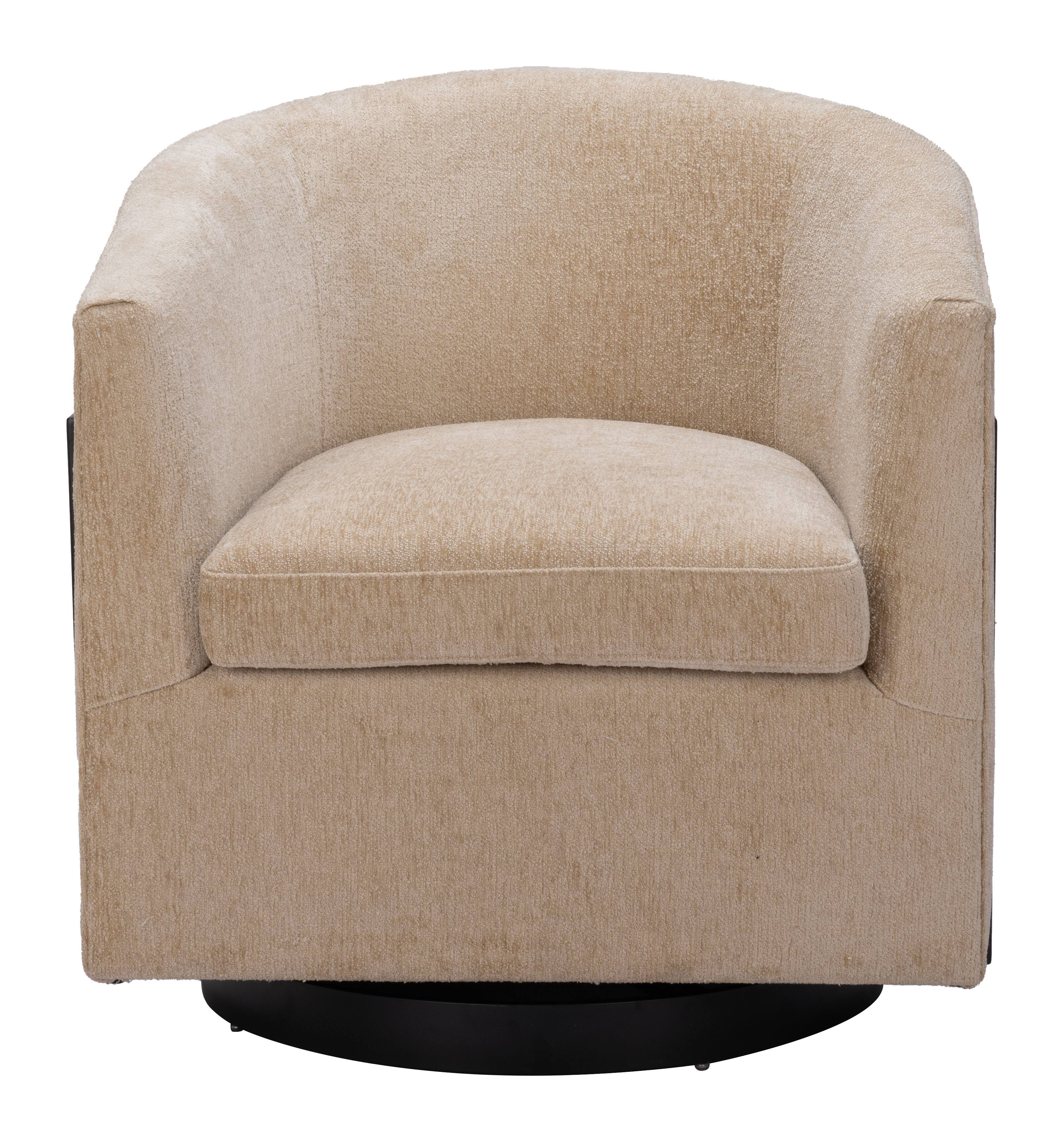 Alt View 1. Hivvago - Hanko Swivel Chair Golden Beige - Golden Beige.
