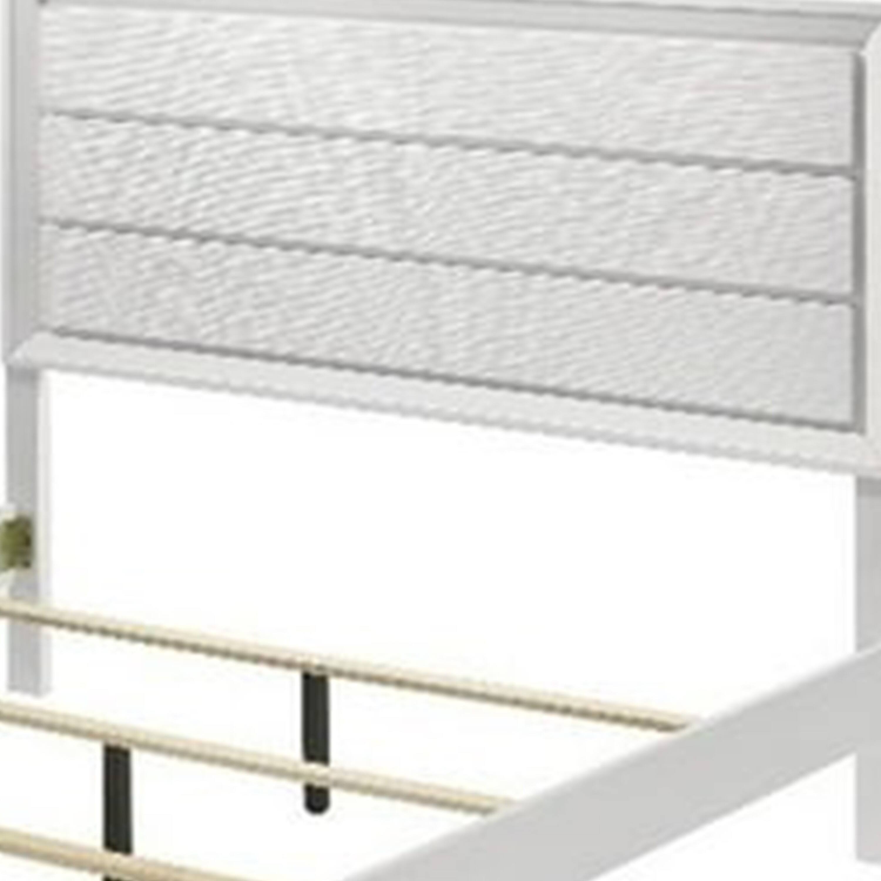 Alt View 1. Manhattan Lane - Tory King Size Bed, Wave Texture and Mitered Corners - White.