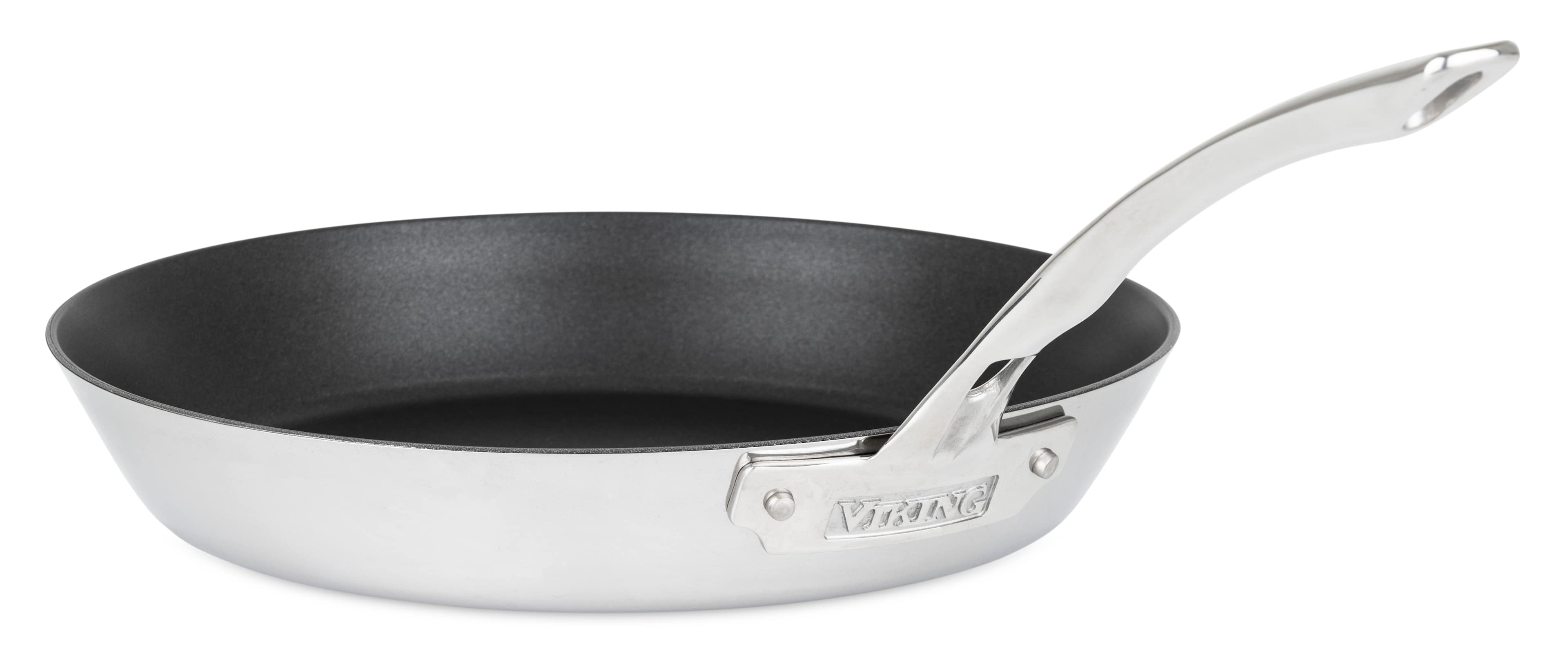 Angle. Viking - Contemporary 3 Ply 12" Nonstick Fry Pan - Mirror.