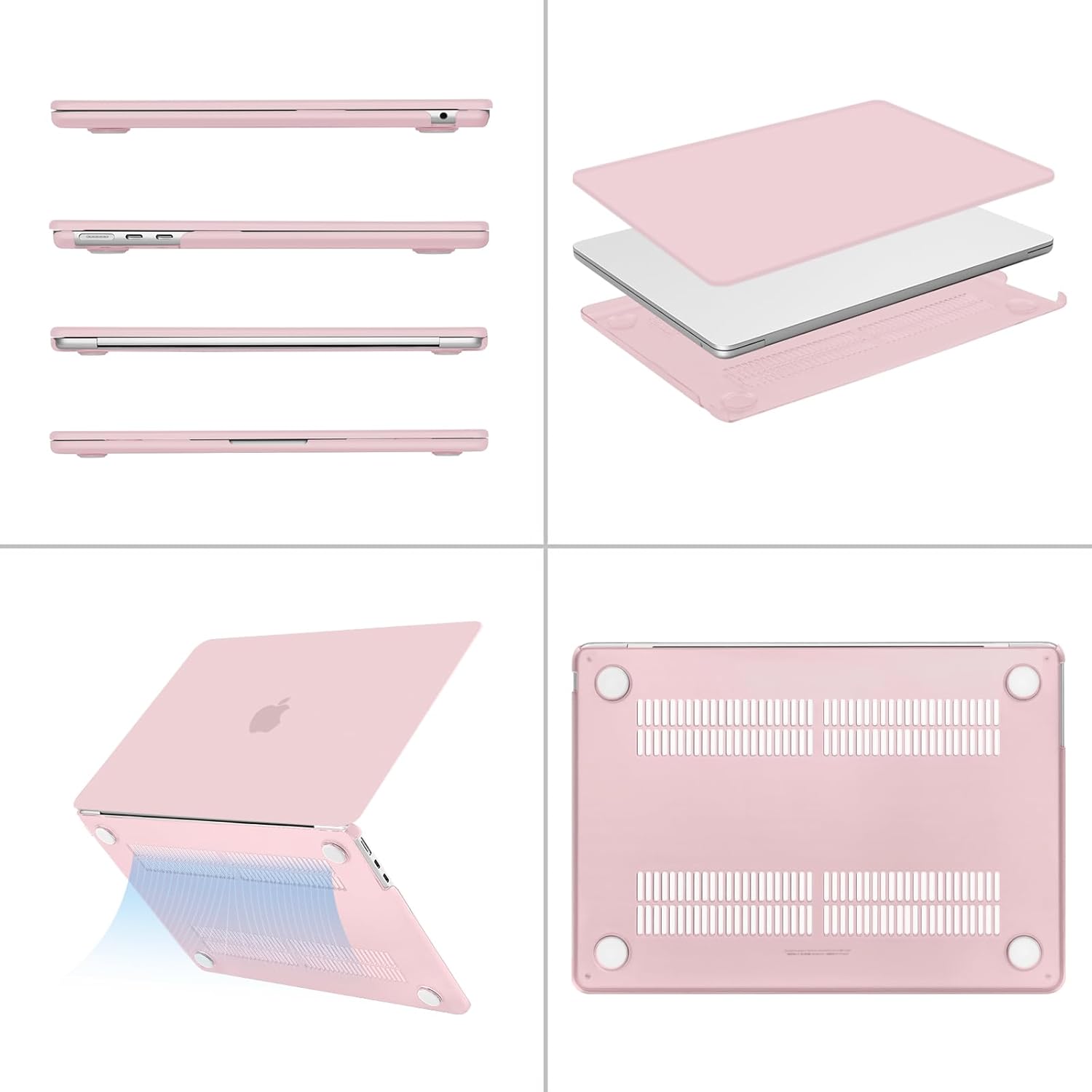 Alt View 1. mosiso - Case for 13-inch MacBook Air M5 A3449 M4 A3240 M3 A3113 M2 A2681 with Keyboard Cover Screen Protector and Pouch - Baby Pink.