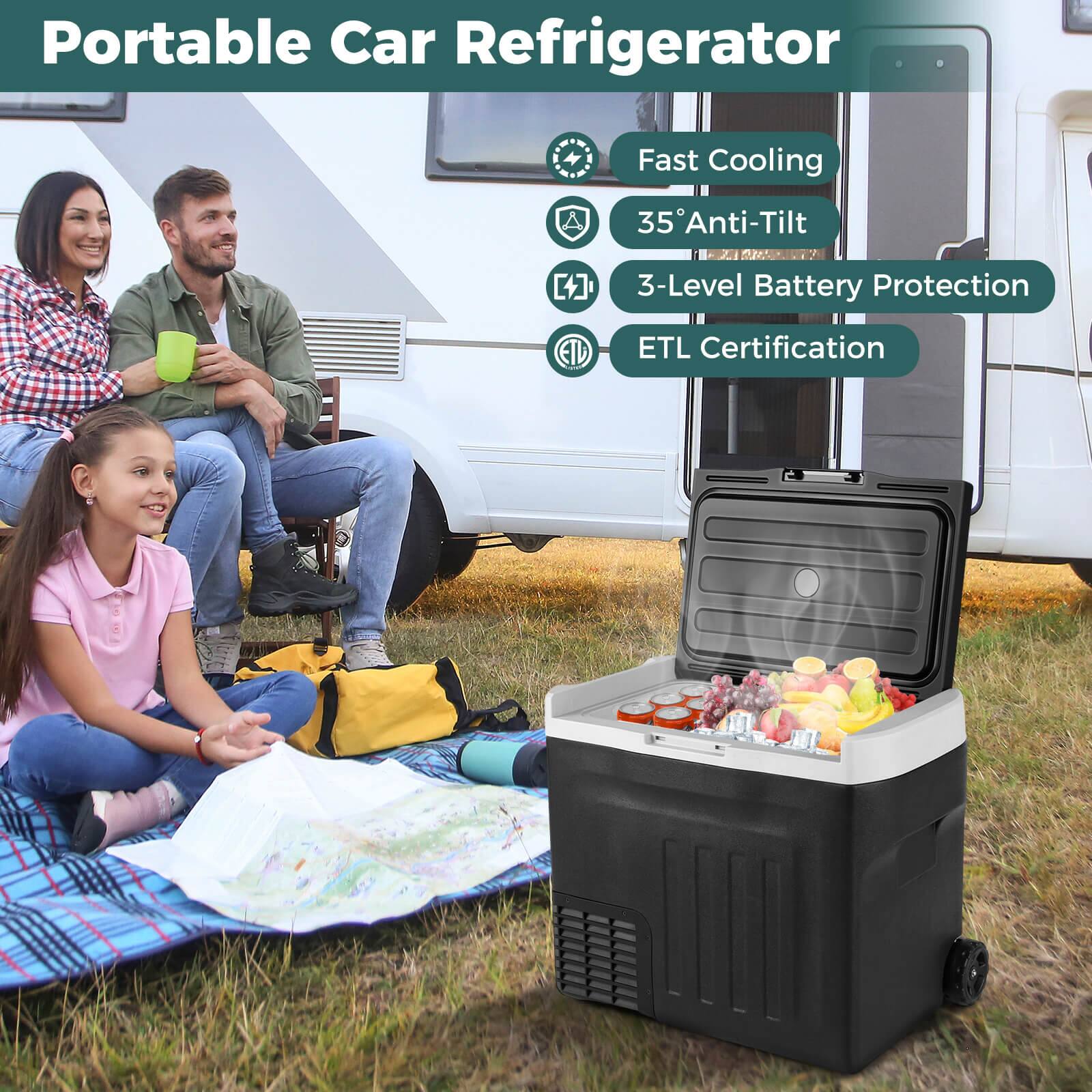 Portable Car Refrigerator

- Fast Cooling
- 35° Anti-Tilt
- 3-Level Battery Protection
- ETL Certification