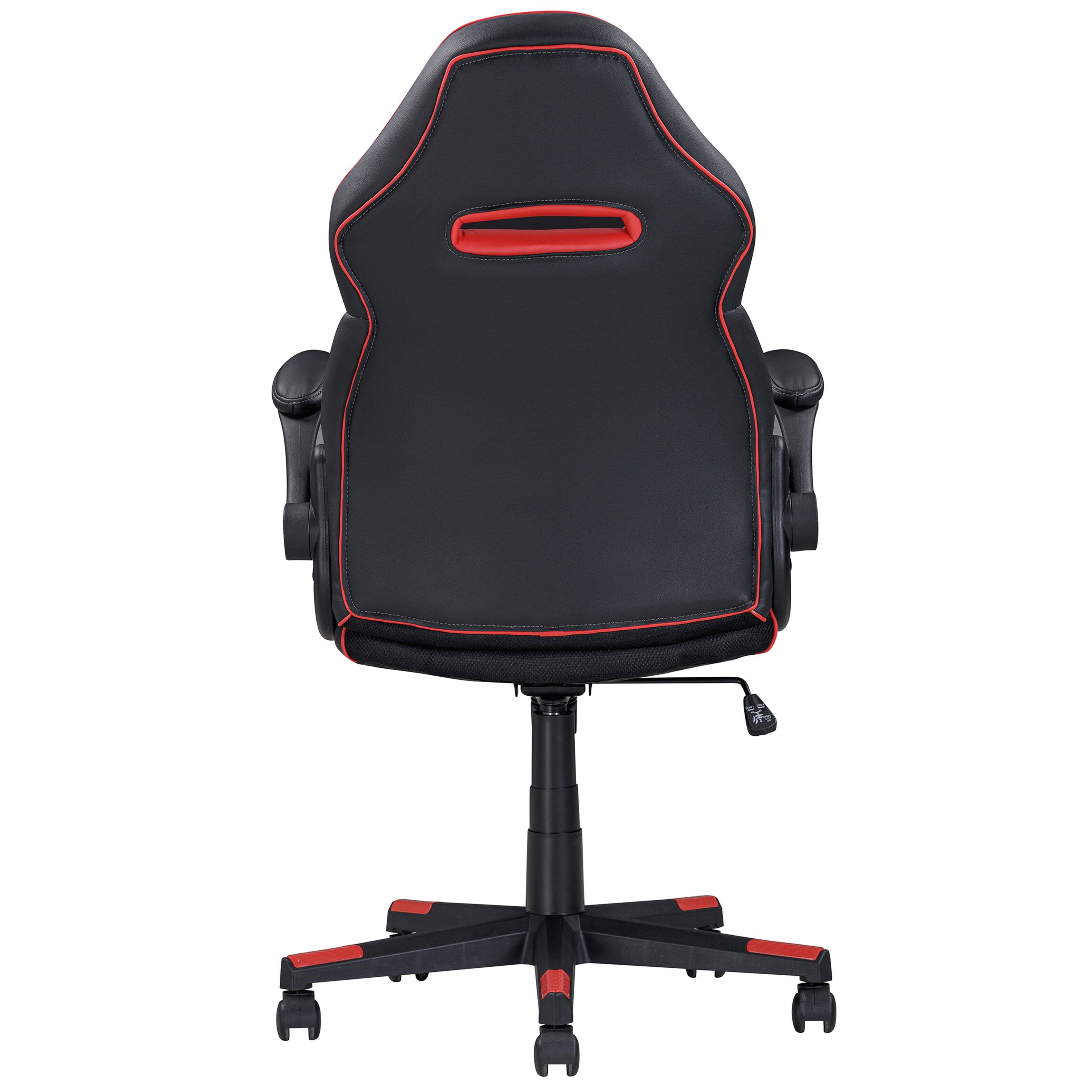 Alt View 1. APRILSOUL - Adjustable Faux Leather Ergonomic Gaming Chair Computer Desk/Office Chair Black/Red - Black+Red.