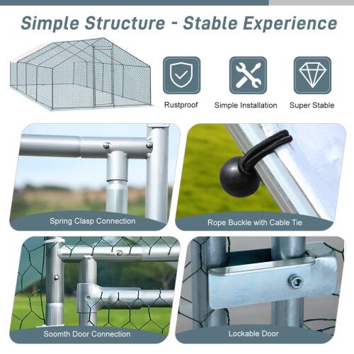Simple Structure - Stable Experience

- Rustproof
- Simple Installation
- Super Stable

Spring Clasp Connection

Rope Buckle with Cable Tie

Smooth Door Connection

Lockable Door