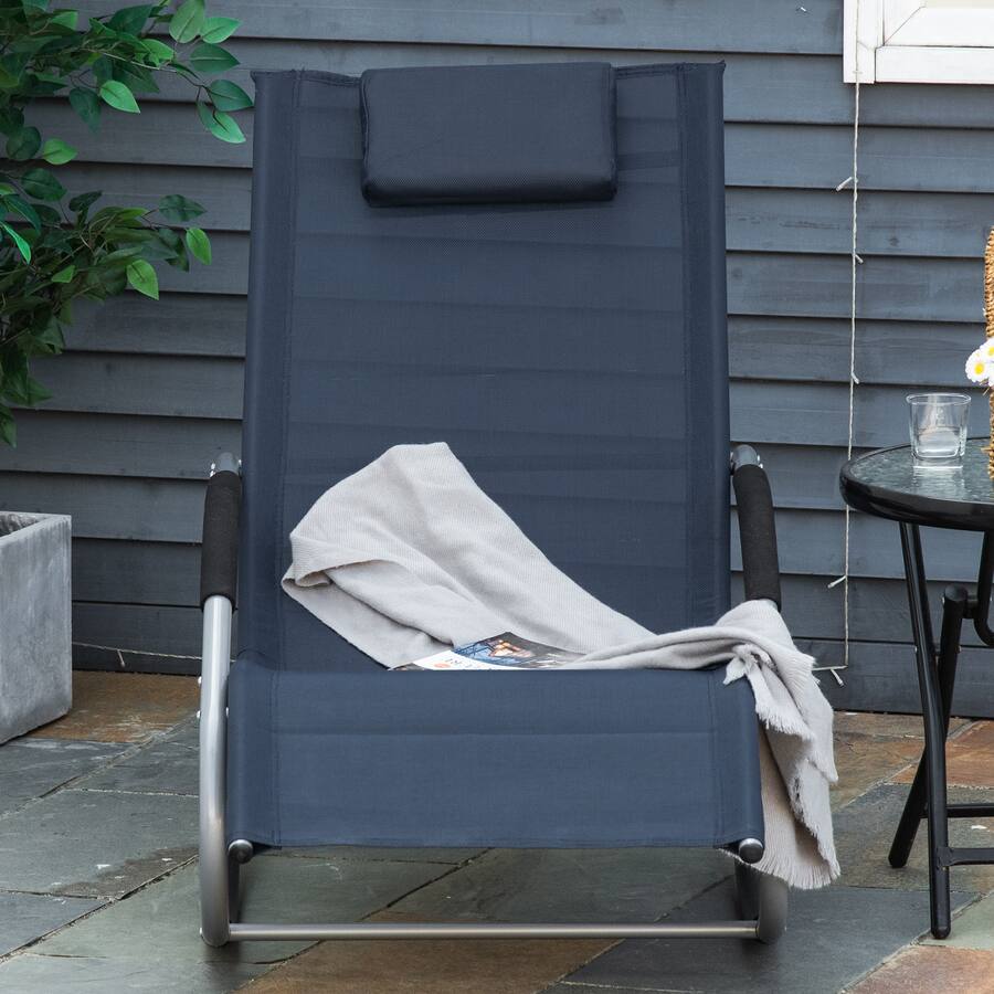Outsunny Zero Gravity Rocking Chair Outdoor Chaise Lounge Chair ...