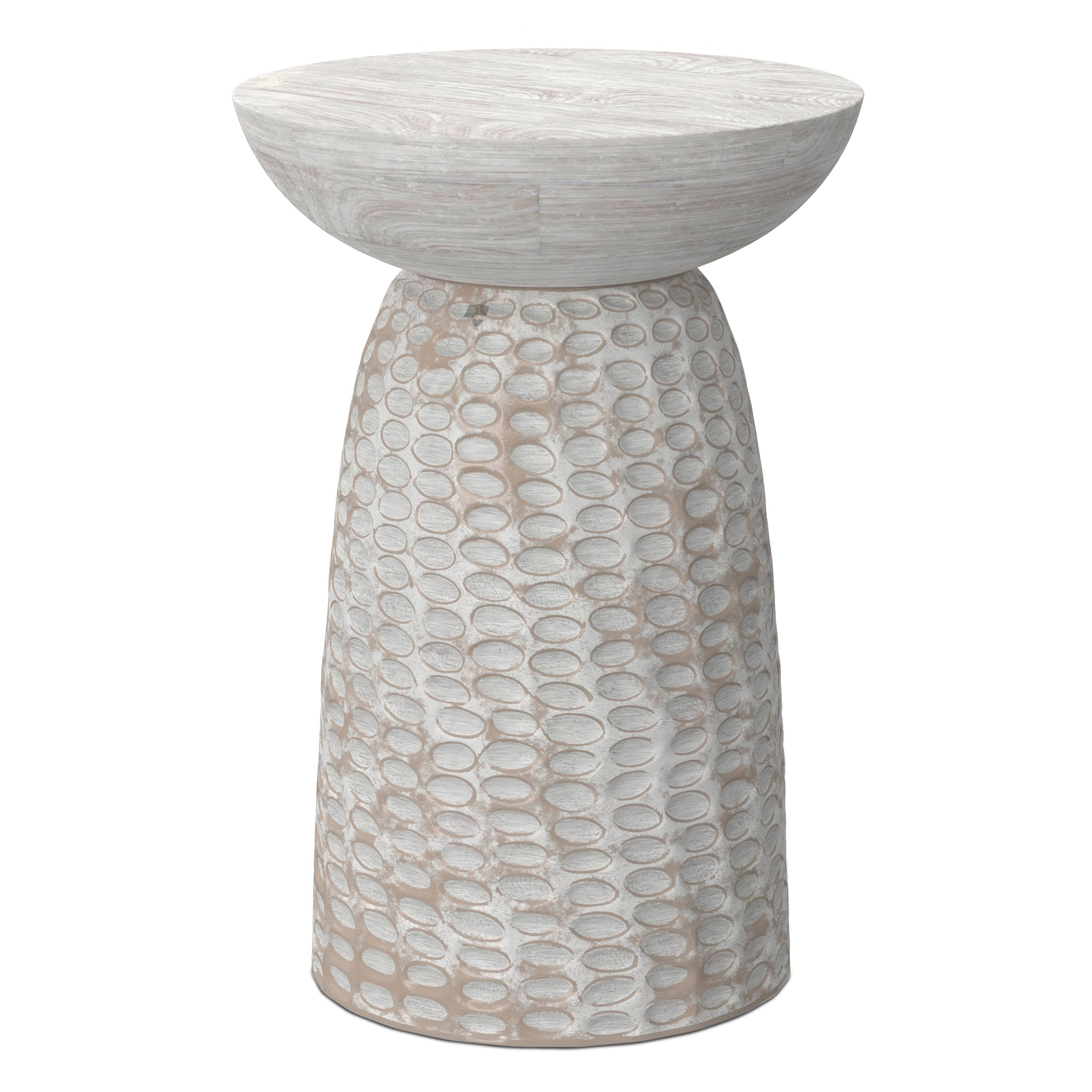 Angle. Simpli Home - Boyd 16 inch Accent Table - White Wash.