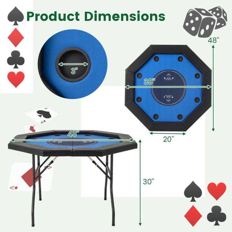 Product Dimensions

- Table: 48" x 30"
- Octagonal Board: 38" x 20"
- Circular Board: 3"