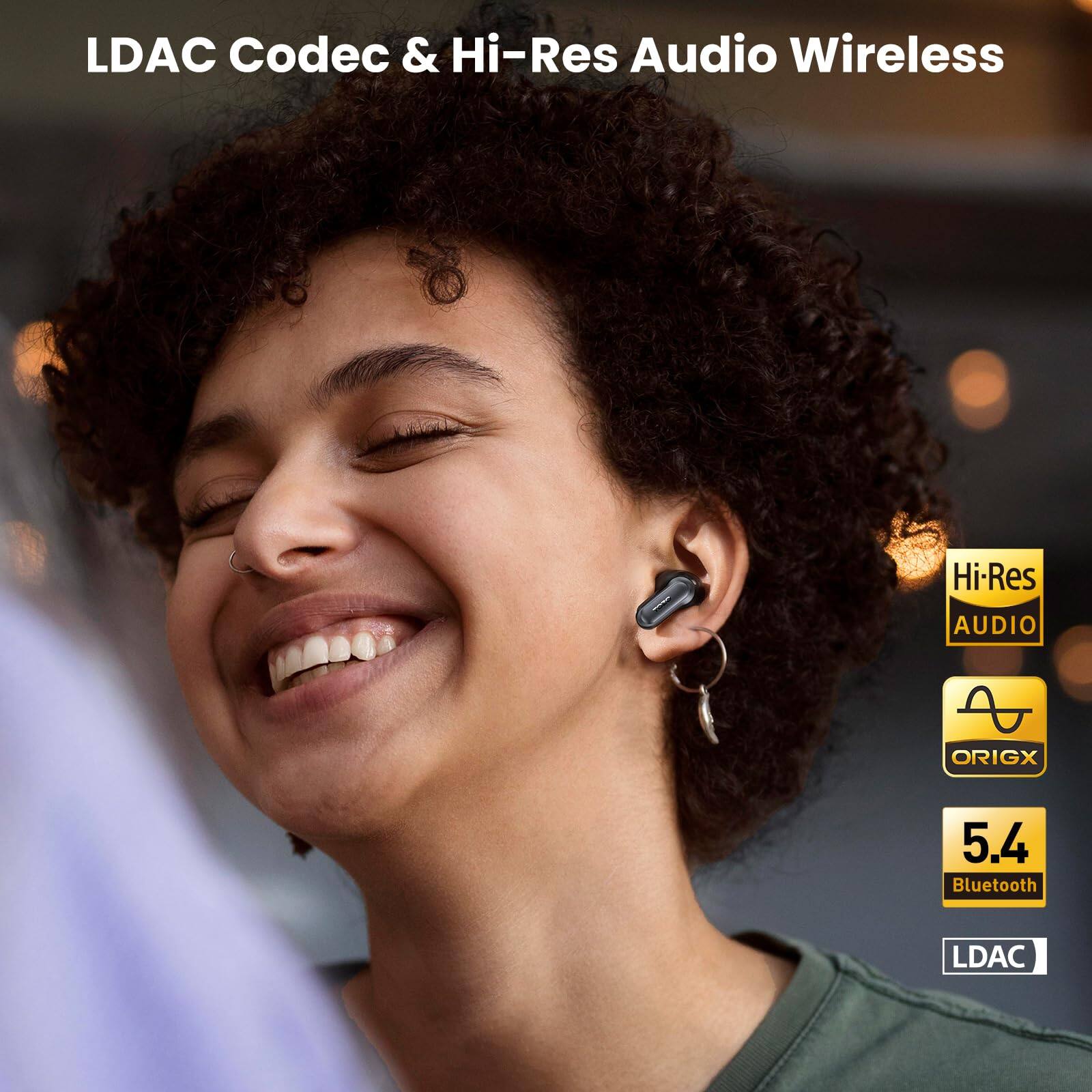 LDAC Codec & Hi-Res Audio Wireless

- Hi-Res Audio
- ORIGX
- 5.4 Bluetooth
- LDAC
