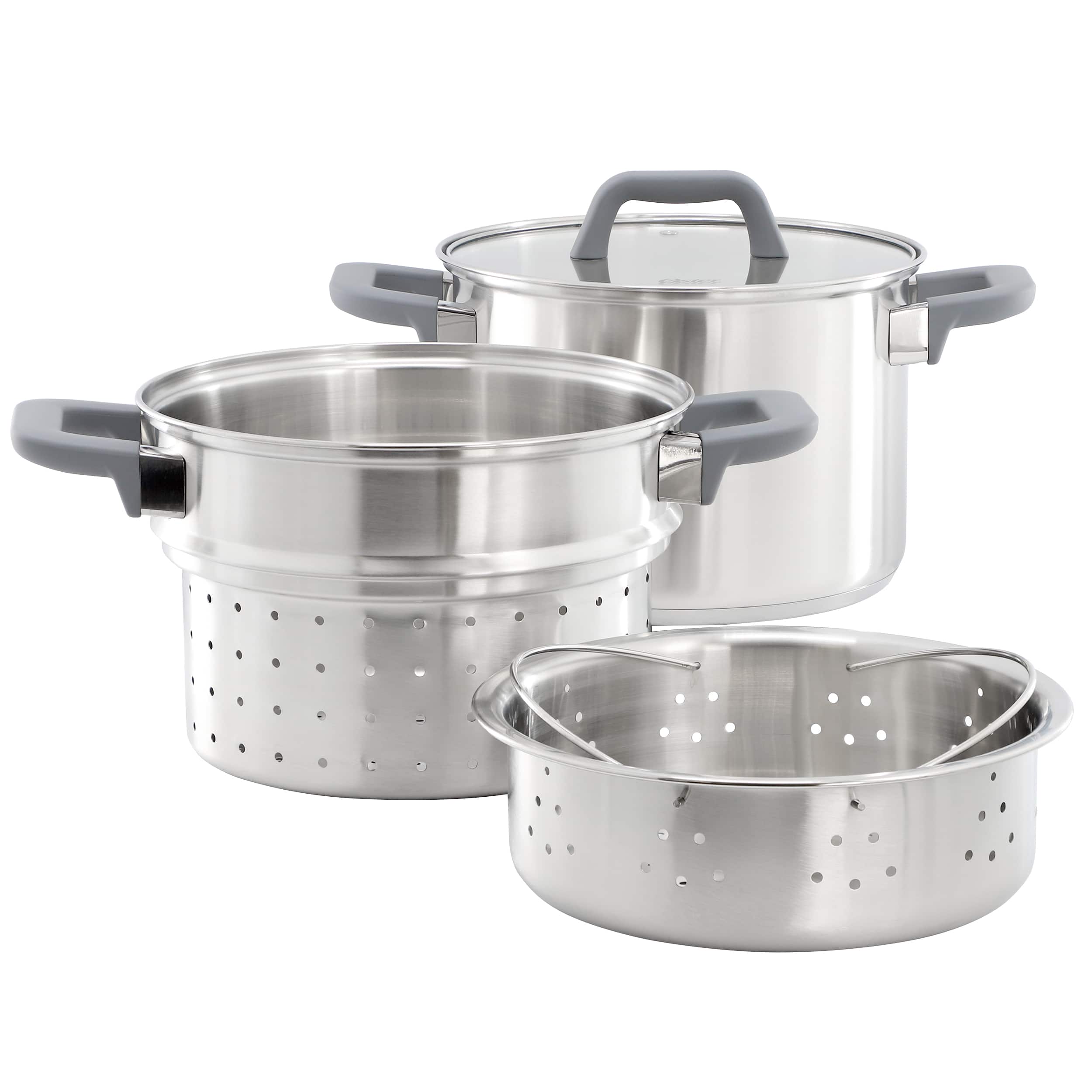 Oster - Beauford 4 Piece 5 Quart Stainless Steel Stock Pot with Inserts - Silver price history on PriceWatchPro