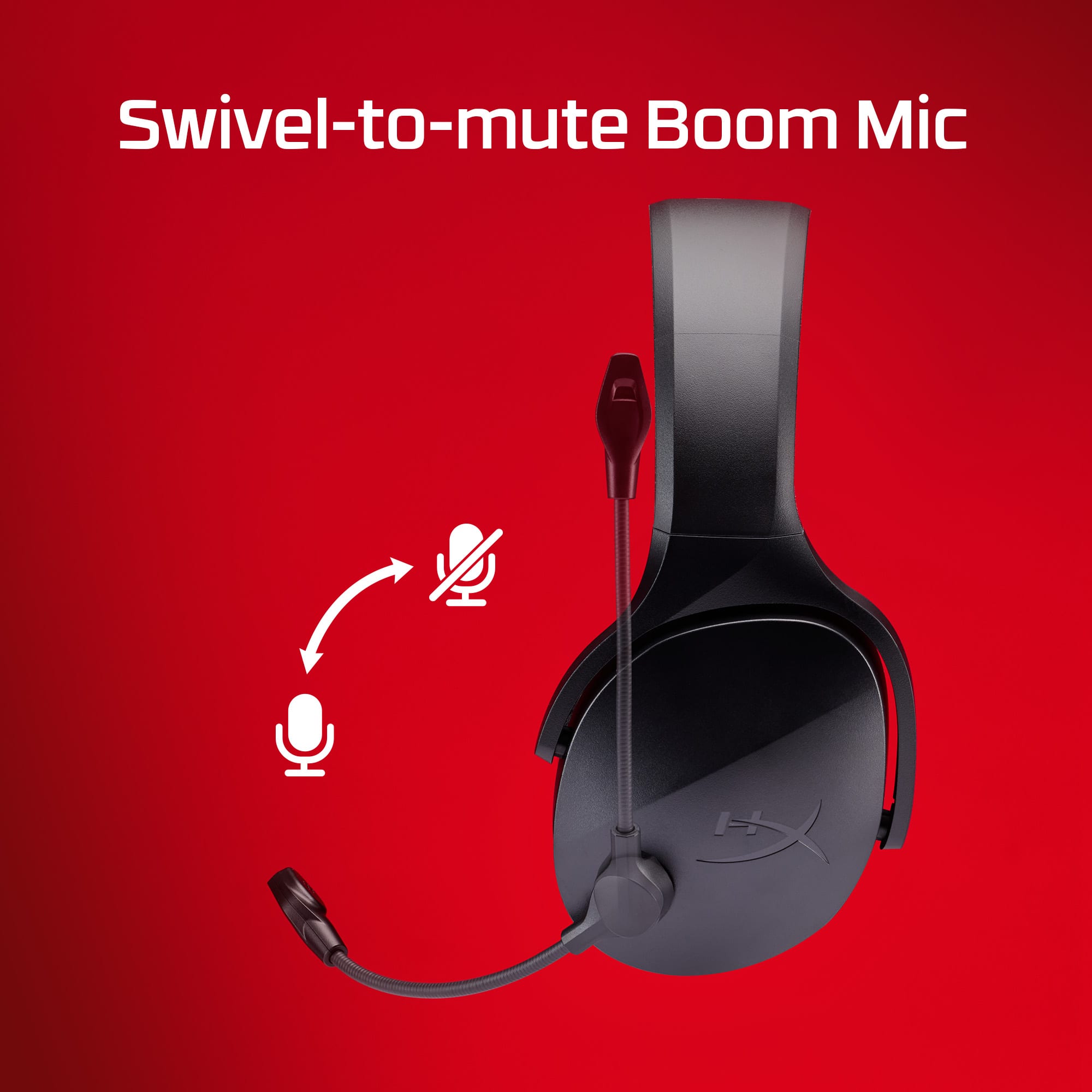 Swivel-to-mute Boom Mic