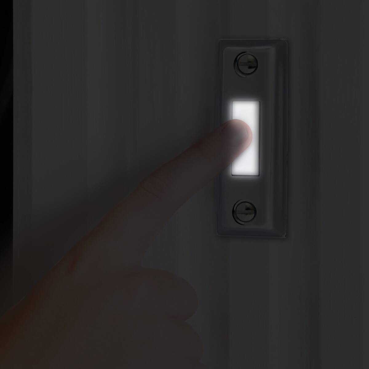 Alt View 1. IQ America - IQ America  Wired Lighted Chrome Silver with White Pushbutton Doorbell - Silver.