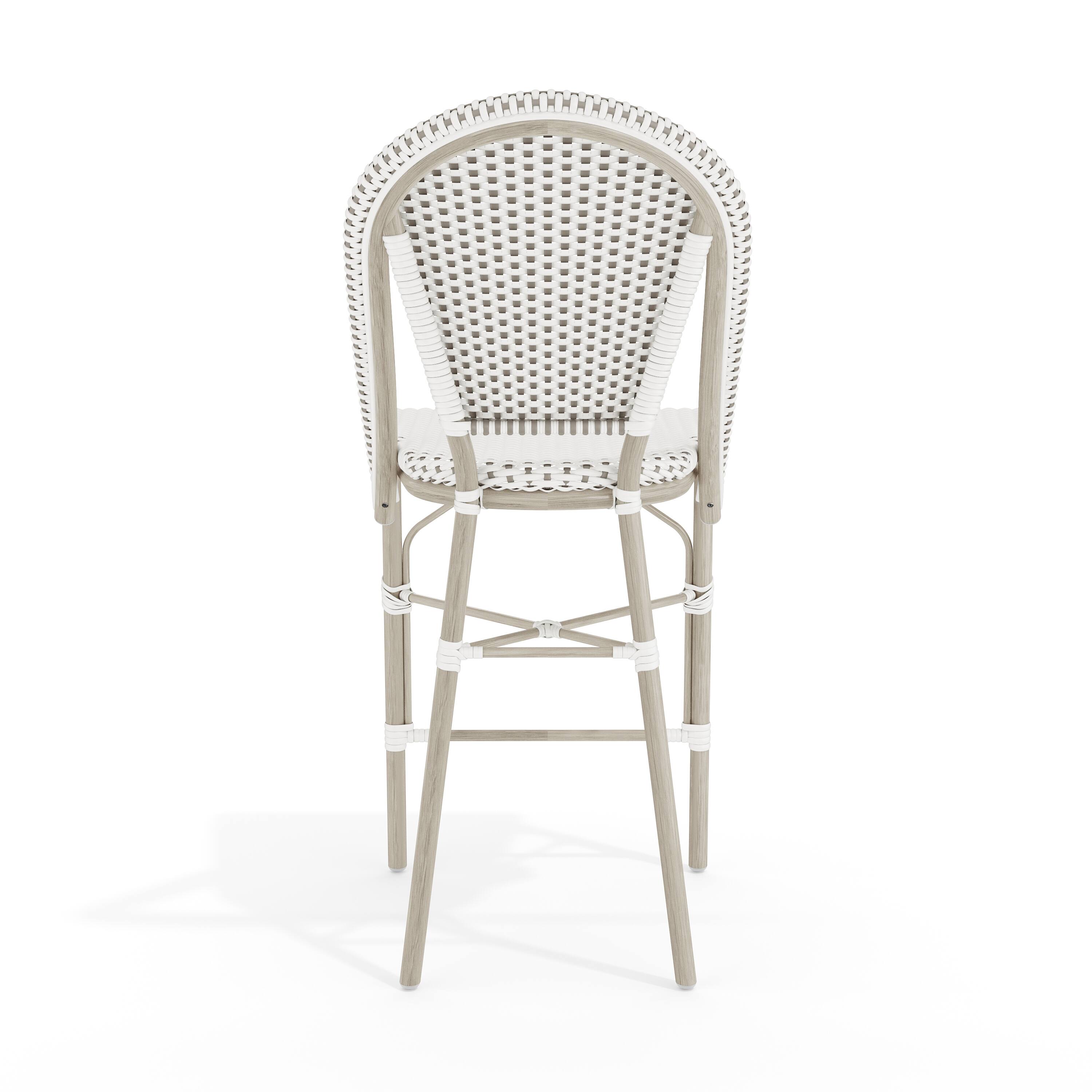 Alt View 7. Martha Stewart - Lily Pond All-Weather Stackable Patio Bistro Counter Stool - Gray & White/Gray Frame.