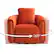Alt View 13. Bestier - 30.5" Wide Modern Soft Velvet Upholstered Swivel Armrest Barrel Chair with Pillow - Orange.