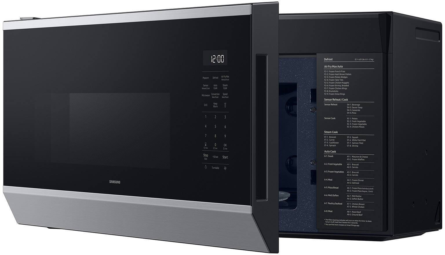 12:00 Defrost  
Air Fry Max  
Sensor  
Reheat  
Cook  
Microwave  
Convection  
Speed  
Grill  
Reheat  
Stop  
+30  
Start  
Ene  
Defrost  
0160L  
(123)  
Alir Fry Mx  
Auto  
2  
#iouen  
French fries  
12-4  
Frozen French Fries  
12-5  
Frozen Chicken Nuggets  
12-6  
Frozen Shrimp Breaded  
12-4  
Frozen Onion Rings  
Sensor Reheat/Cook  
SH1 Beverage  
542  
4-2  
Samuie  
Sop Casserole  
5IA  
Pse  
Servier  
Cook  
SC-1  
Putata  
SC-2  
Fresh Vegetable  
SC3  
Frozen Vegetable  
SCL  
Chicken  
PEON  
Steam Cook  
57.1  
Braccel  
51-4  
Seuash  
12  
Carnat  
57-4  
WhiteFish  
A Fillen  
5M1  
Cauffower  
5T-4  
Smach  
sTa  
Shrimp  
Auto Cook  
At Snack  
AL  
Macaroni Cheese