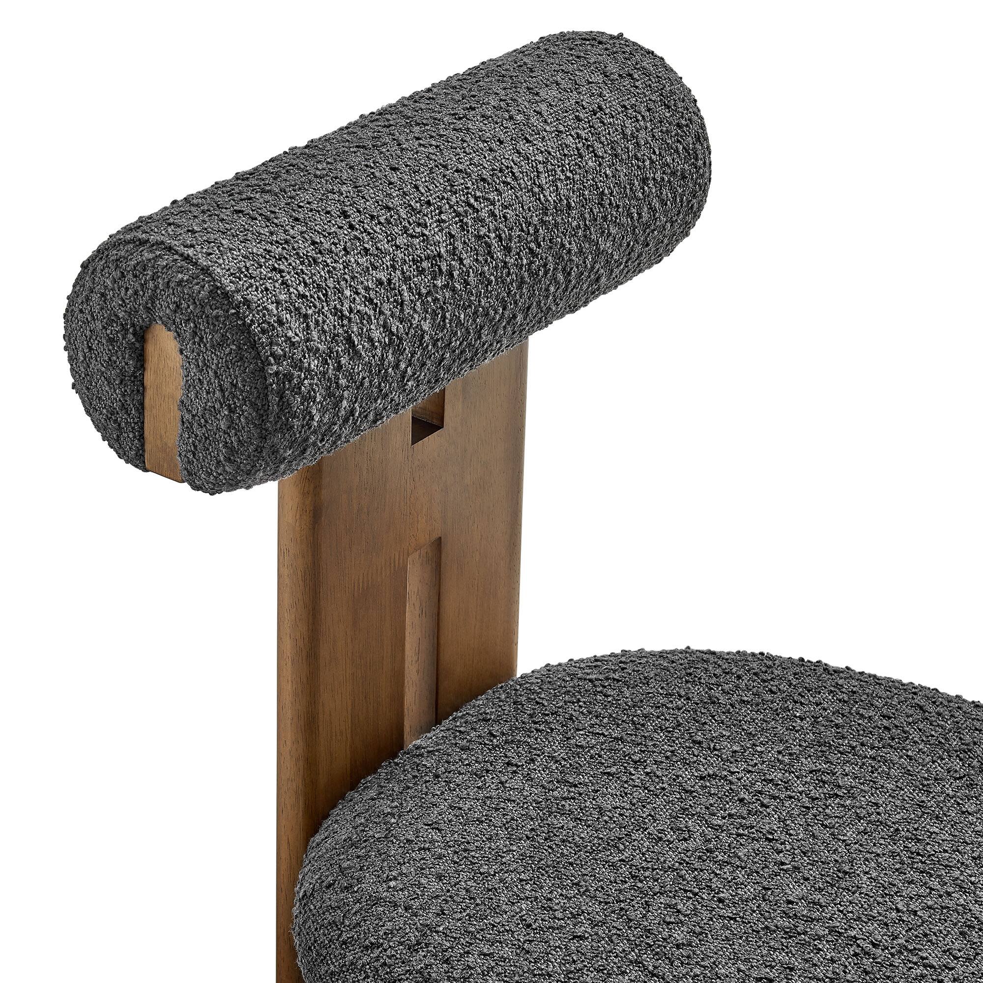 Alt View 4. Modway - Torian Boucle Fabric Dining Chair Set of 2 by Modway - Brown.