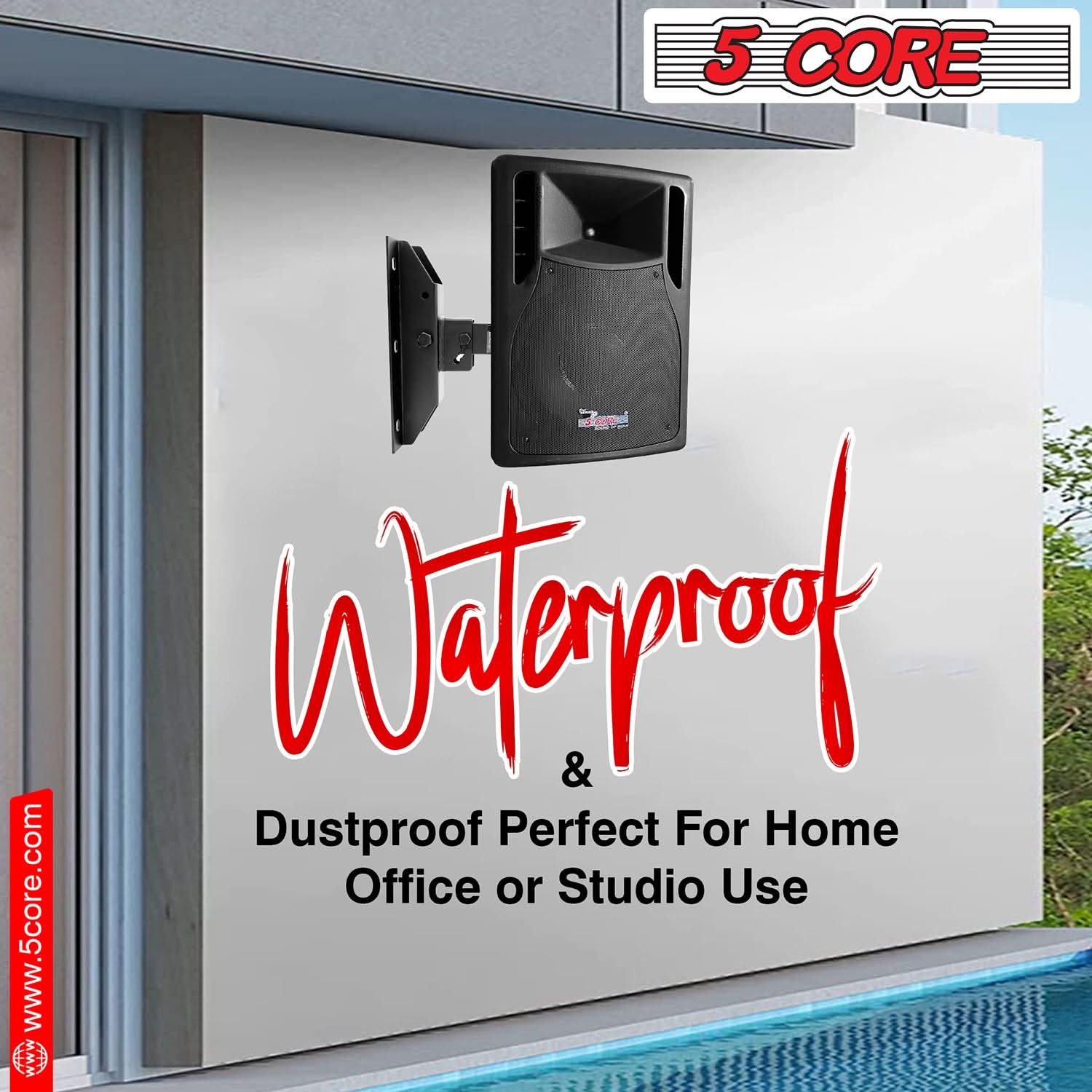 5 CORE www.5core.com Waterproof & Dustproof Perfect For Home Office or Studio Use