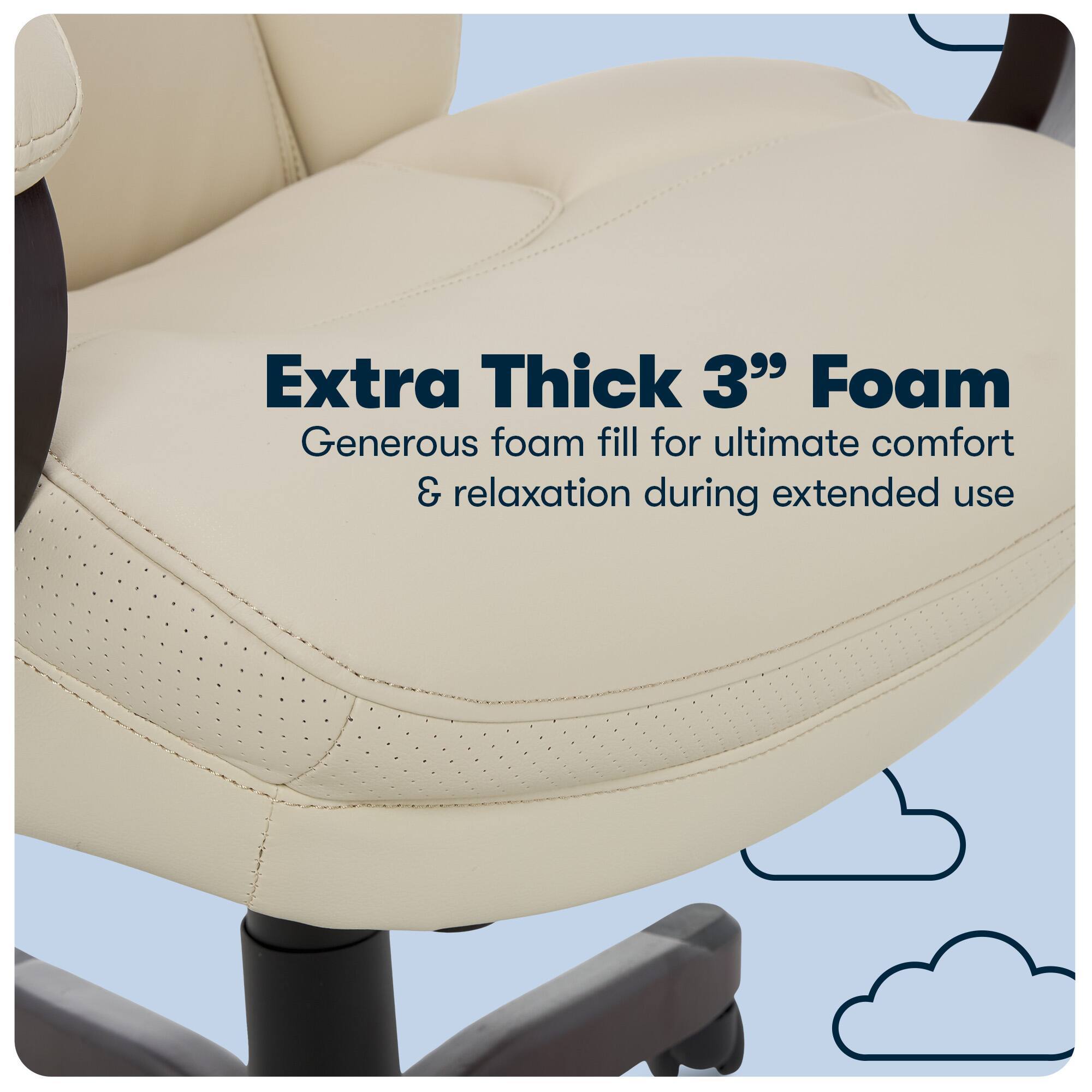 Alt View 16. Serta - Big and Tall Bonded Leather Executive Chair - Ivory.