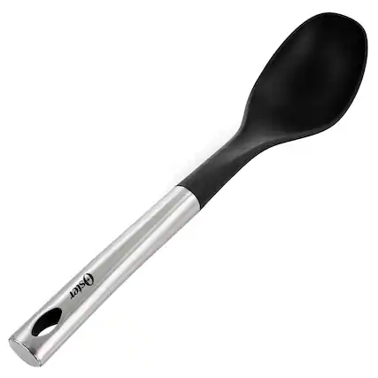 Front. Oster - Oster Baldwyn Stainless Steel and Nylon Solid Spoon - Silver.