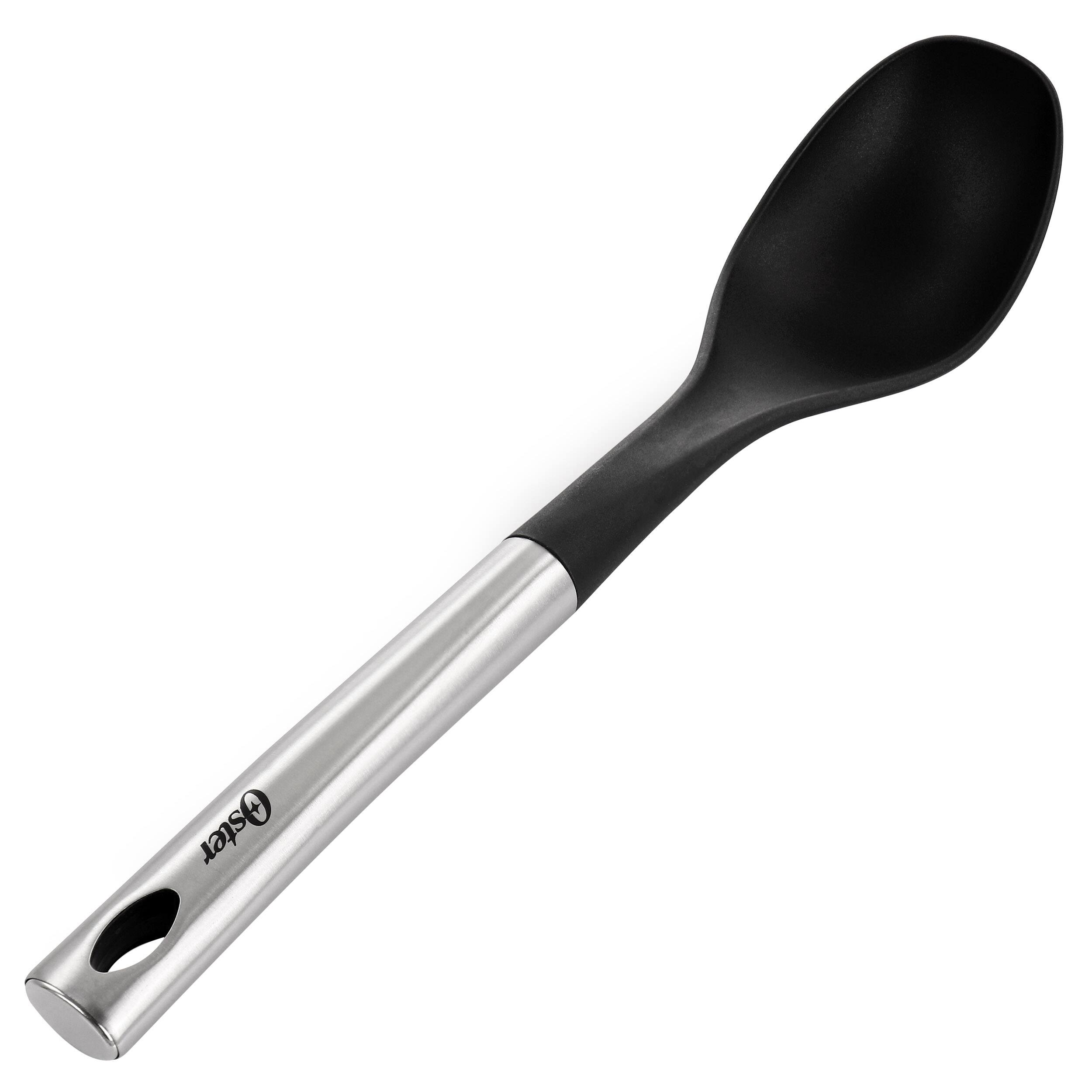 Front. Oster - Oster Baldwyn Stainless Steel and Nylon Solid Spoon - Silver.