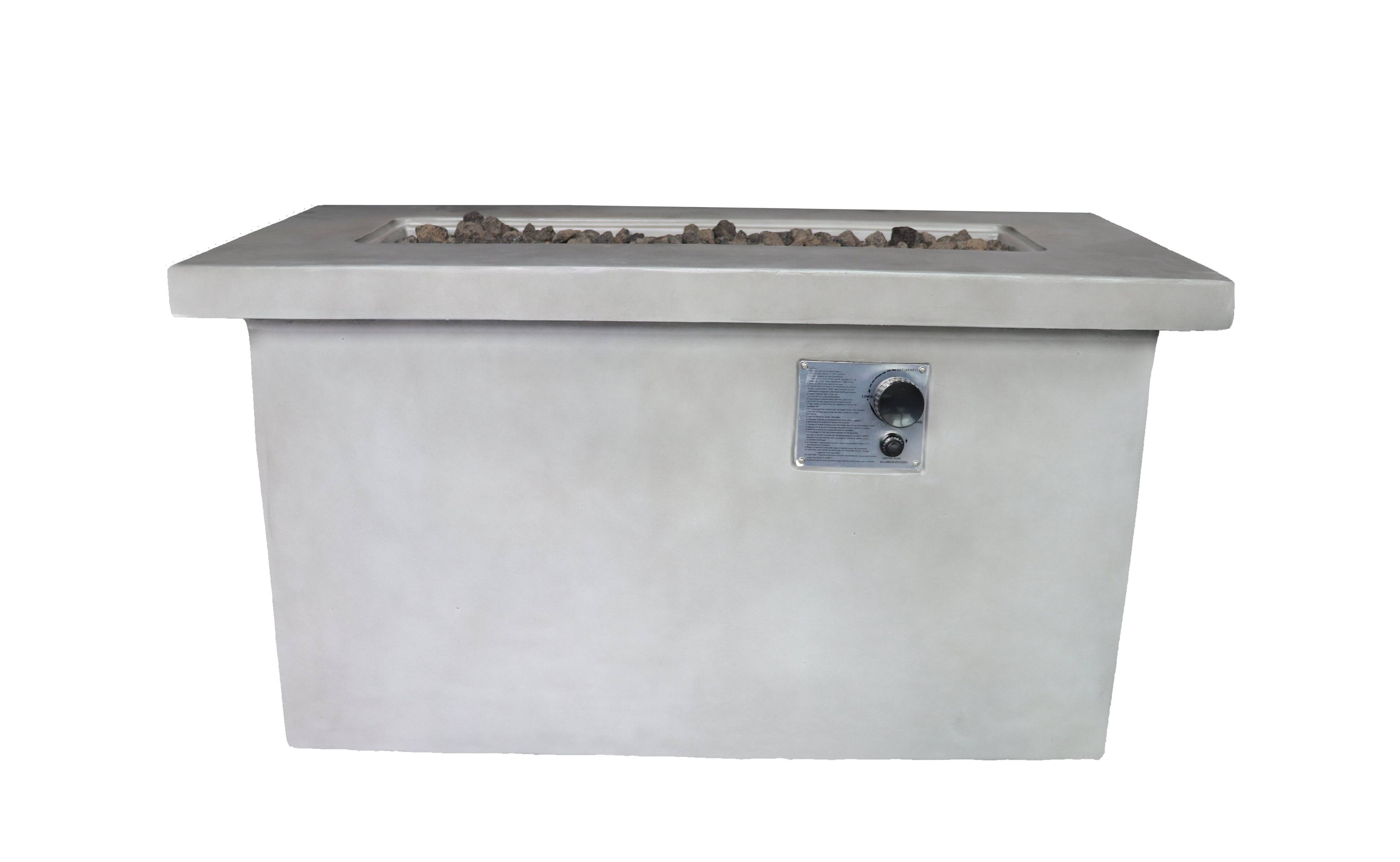 Front. TinyHomie - 24 H Concrete Propane Natural Gas Outdoor Fire Pit Table.