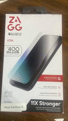 ZAGG - InvisibleShield XTR4 Screen Protector For Apple iPhone 16 & 15 - Clear