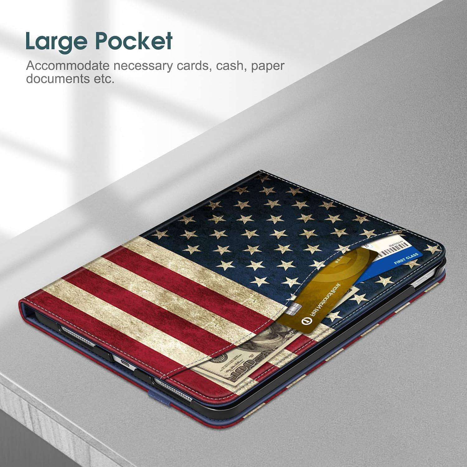 Large Pocket  
Accommodate necessary cards, cash, paper documents etc.  

6 MAX Bank First National  
5  
23613415444 FIRST CLASS