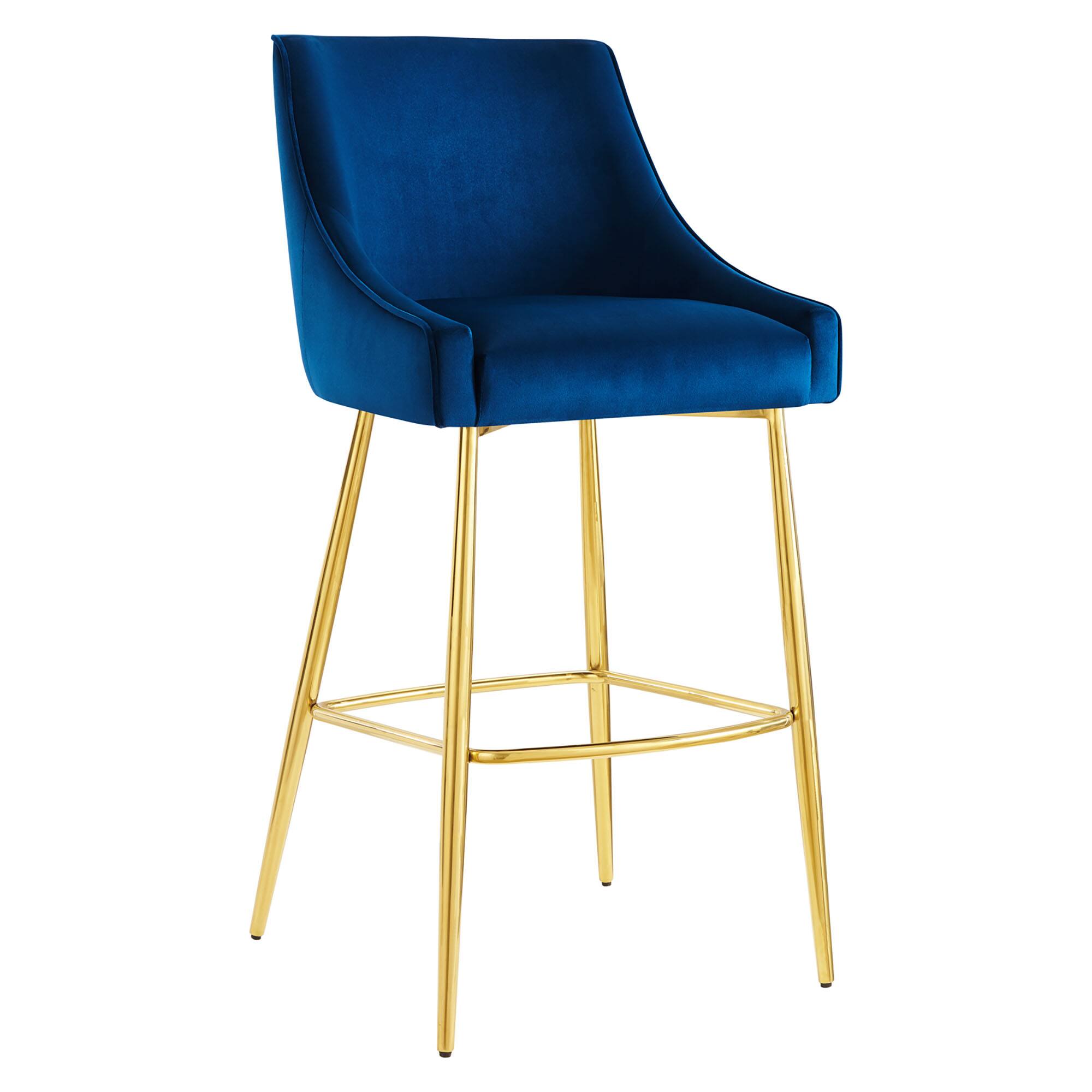 Angle. Modway - Discern Performance Velvet Bar Stool by Modway - Navy.