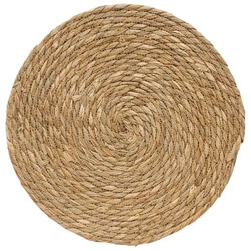 BreeBe - Straw Round Mat 14" Dia - Natural