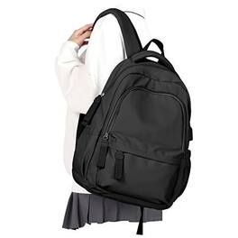 Cozy Serene - Small Backpack For School Aesthetic Lightweight Travel Daypack Simple Cute Women Men College High Bookbag Fit 14 Inch - A1-black