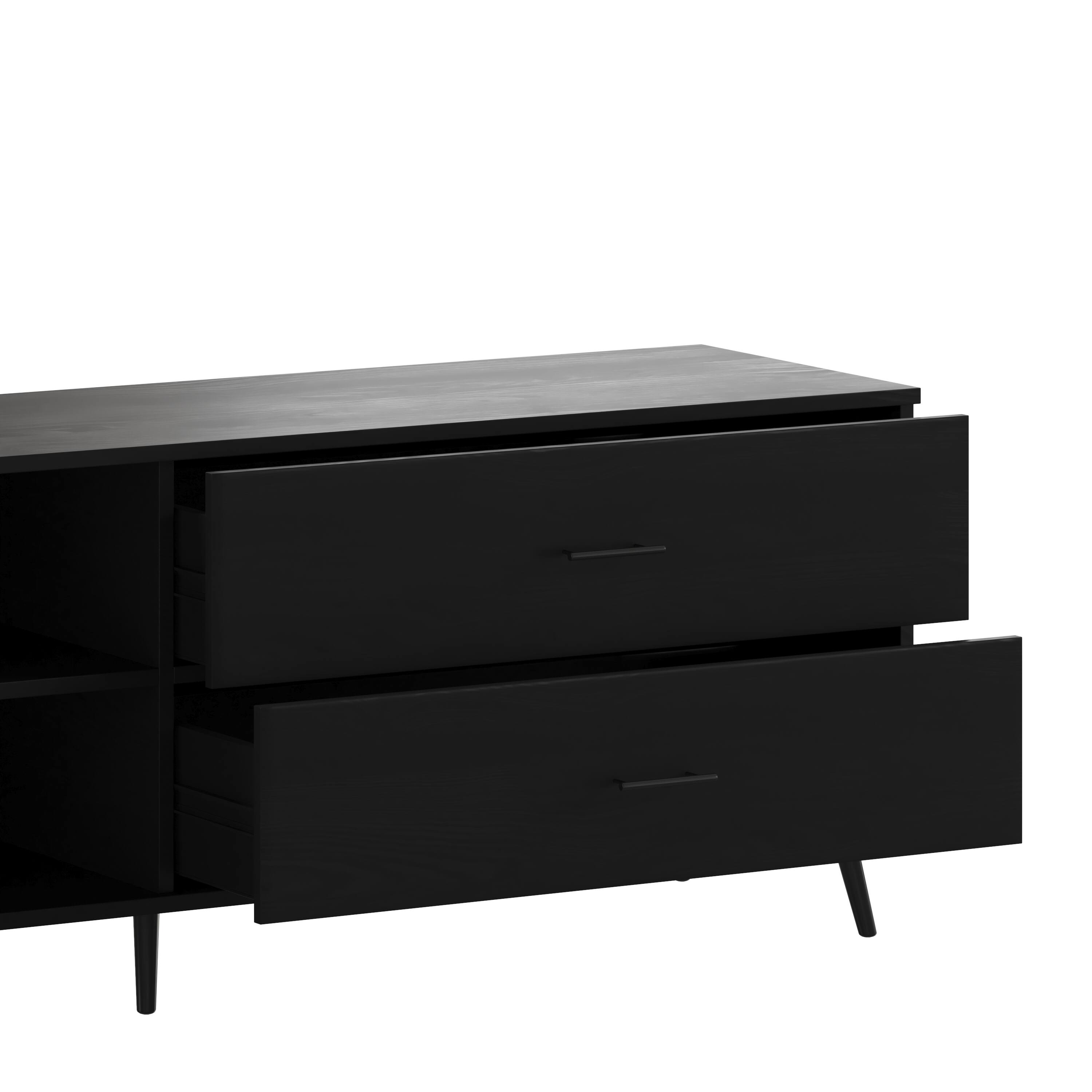 Alt View 17. Alamont Home - Nelson TV Stand for up to 60" TV's with Adjustable Shelf and Storage Drawers - Black.
