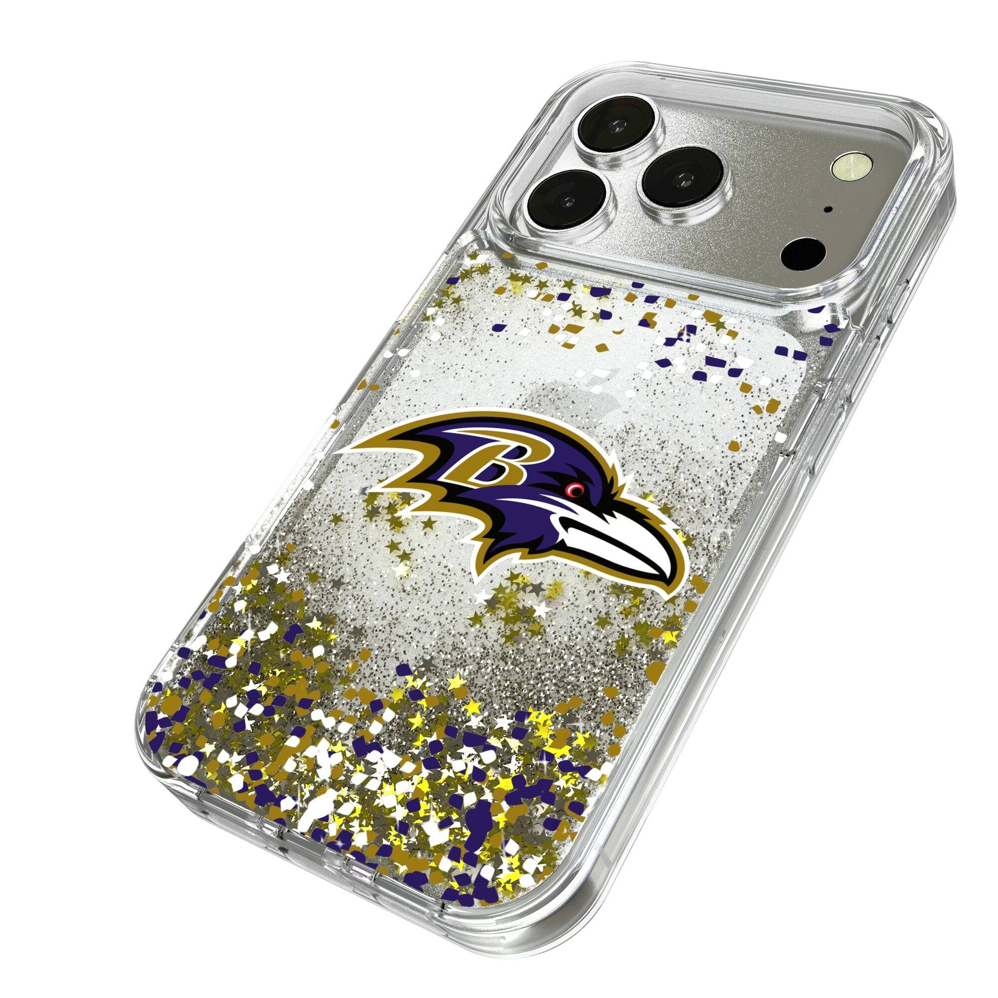 Alt View 1. Keyscaper - Baltimore Ravens iPhone Glitter Case with Confetti Design - 15 - Multicolor.