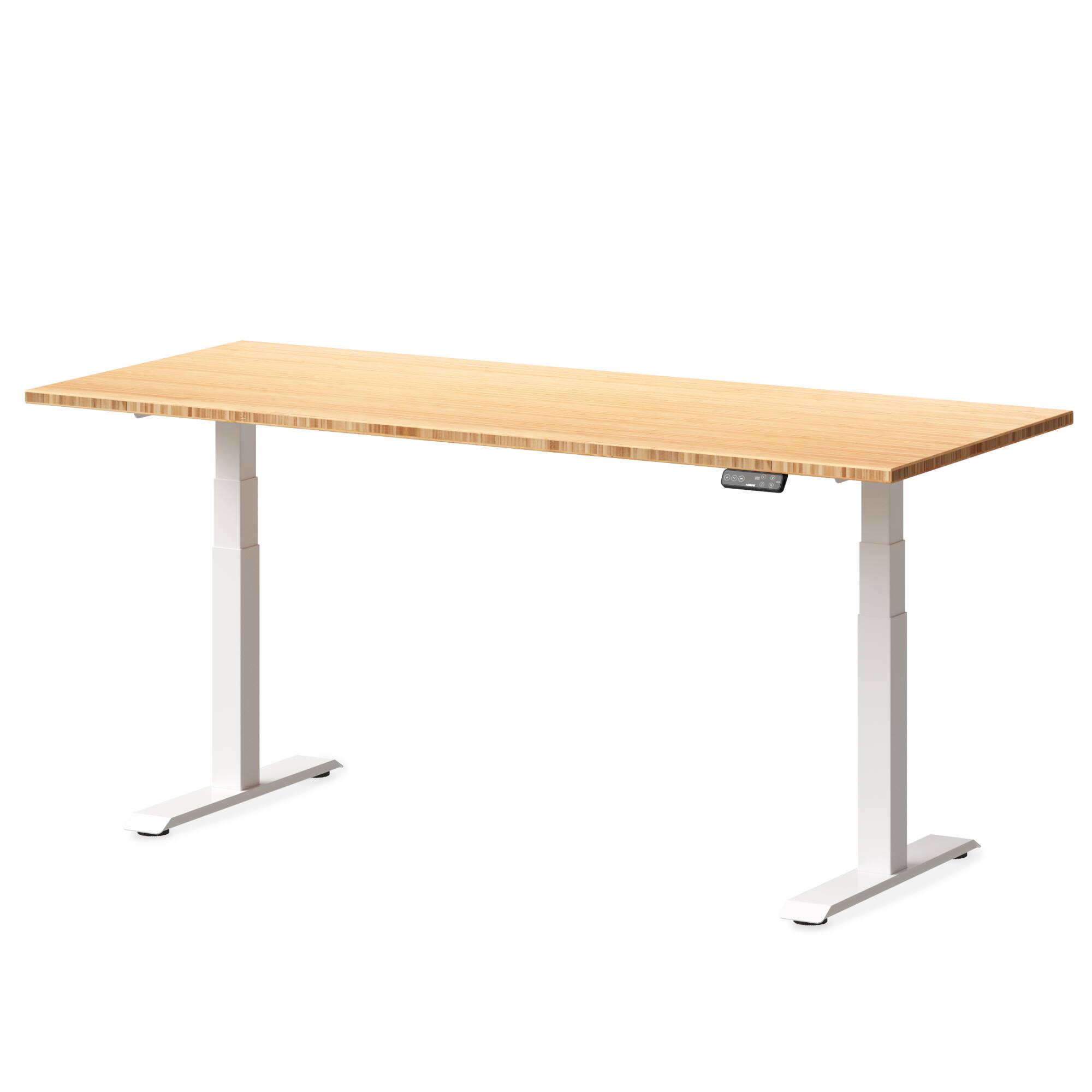 Angle. FlexiSpot - FlexiSpot E7 72''W Electric Adjustable Standing Desk, Bamboo/White - Bamboo.