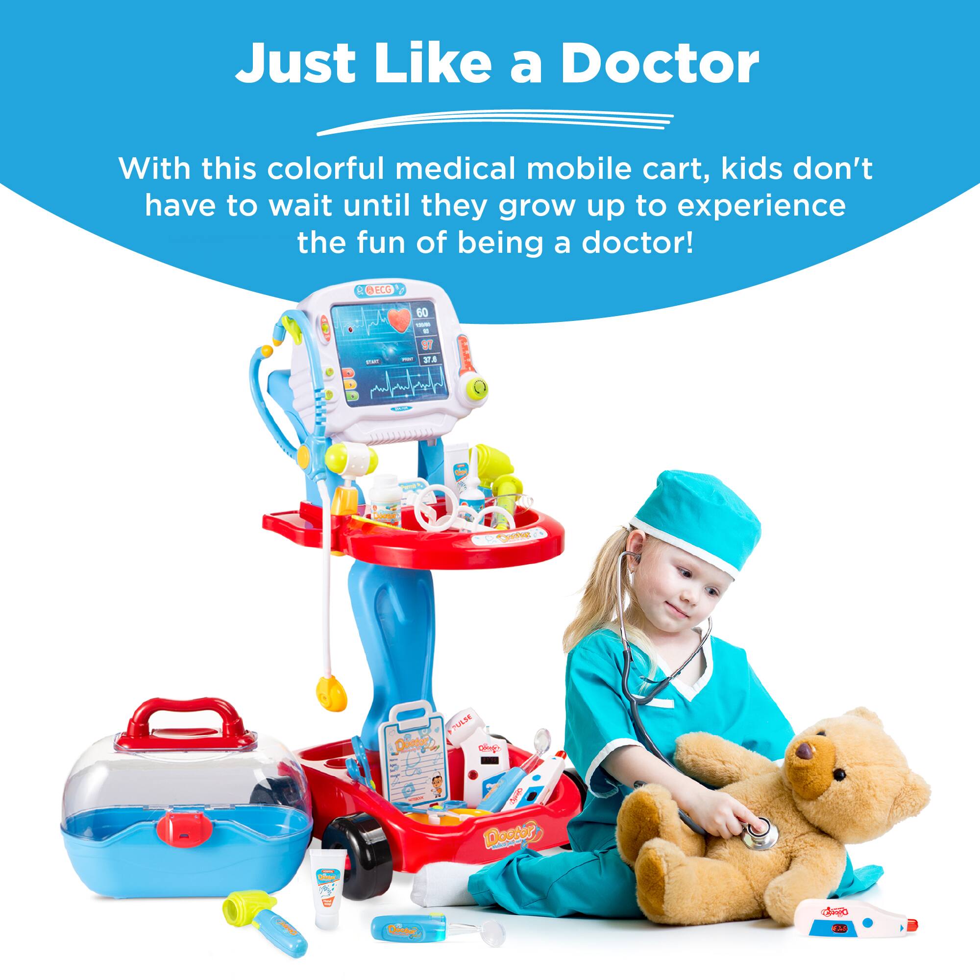Just Like a Doctor

With this colorful medical mobile cart, kids don't have to wait until they grow up to experience the fun of being a doctor!