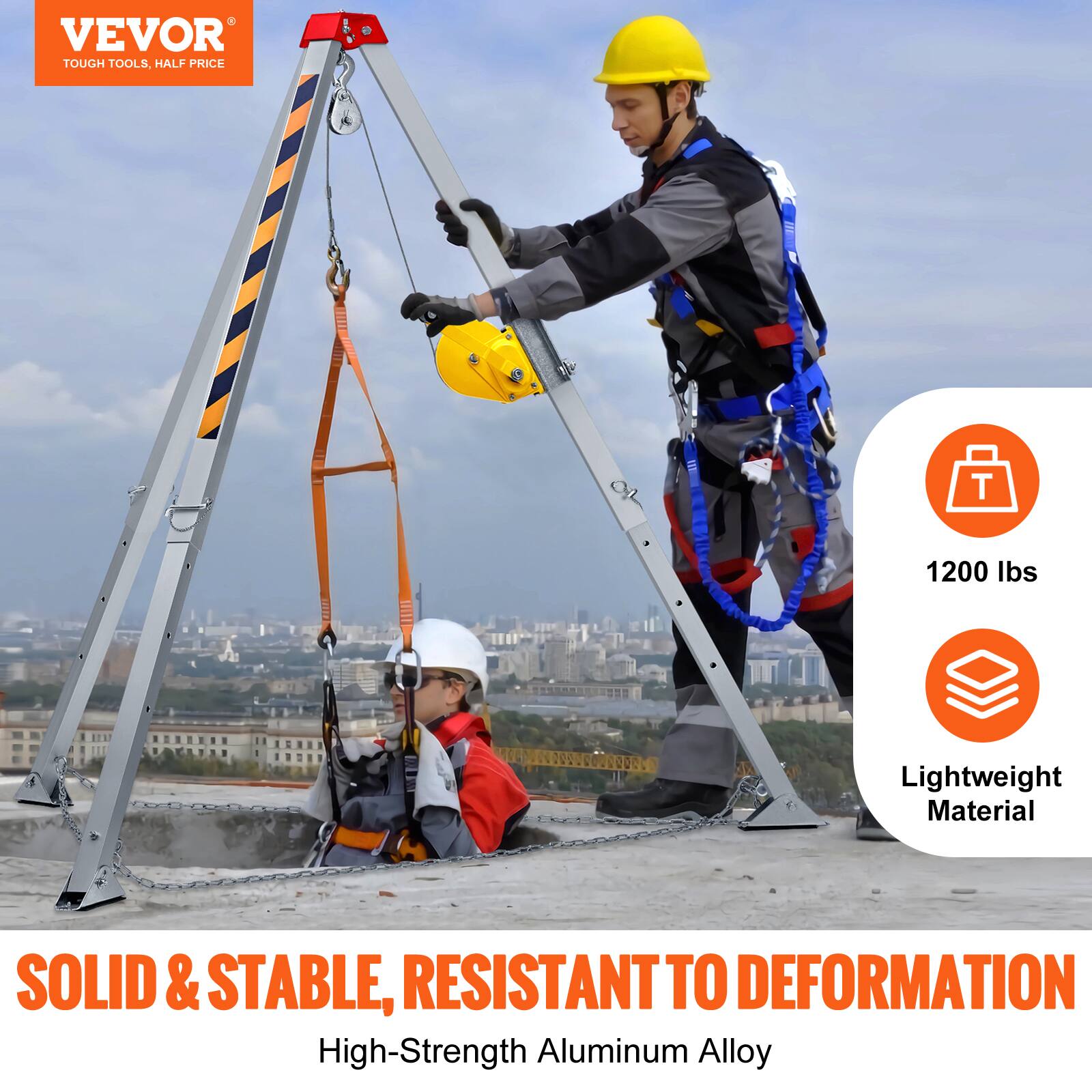 VEVOR TOUGH TOOLS, HALF PRICE

1200 lbs Lightweight Material

SOLID & STABLE, RESISTANT TO DEFORMATION

High-Strength Aluminum Alloy